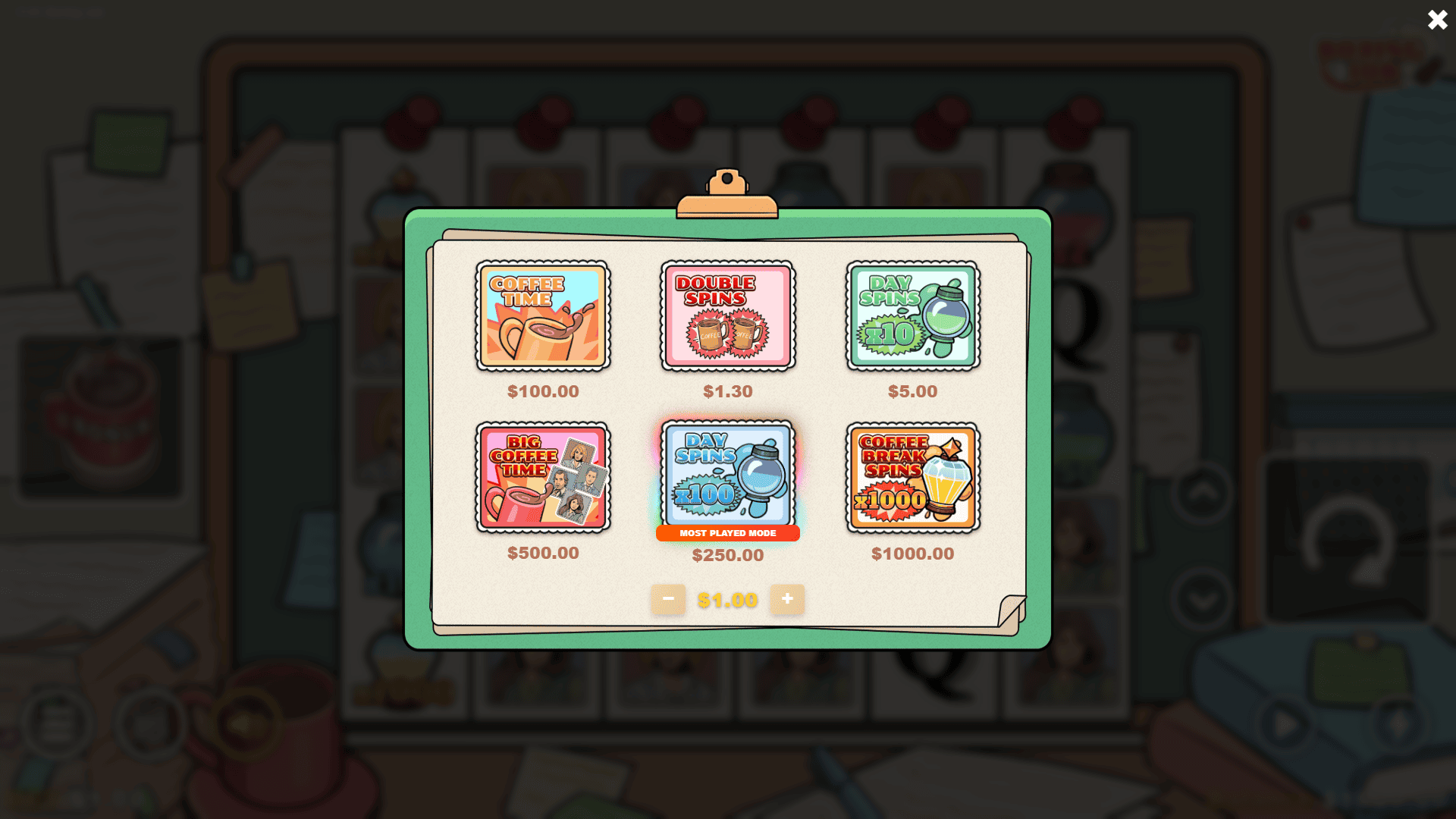 Boring Job bonus buy menu