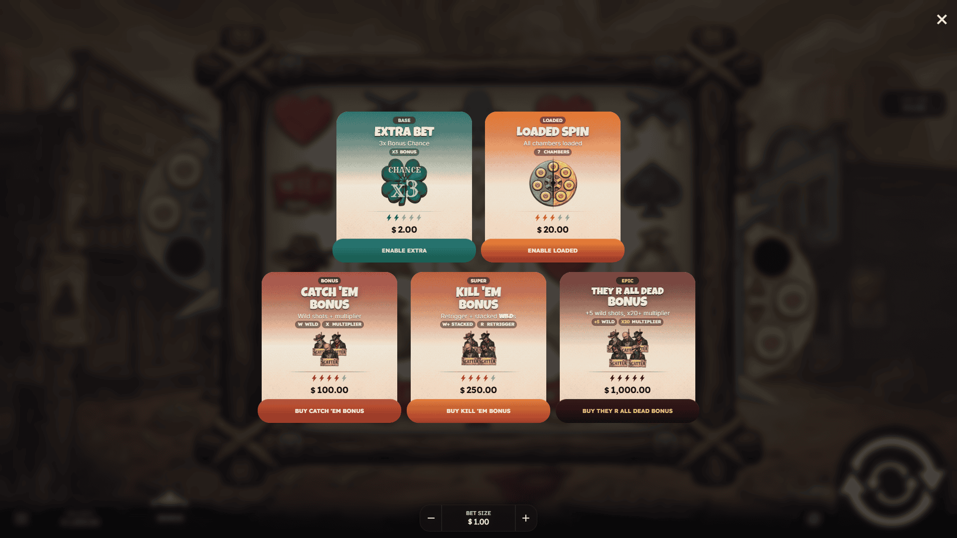 Death Promise bonus buy menu