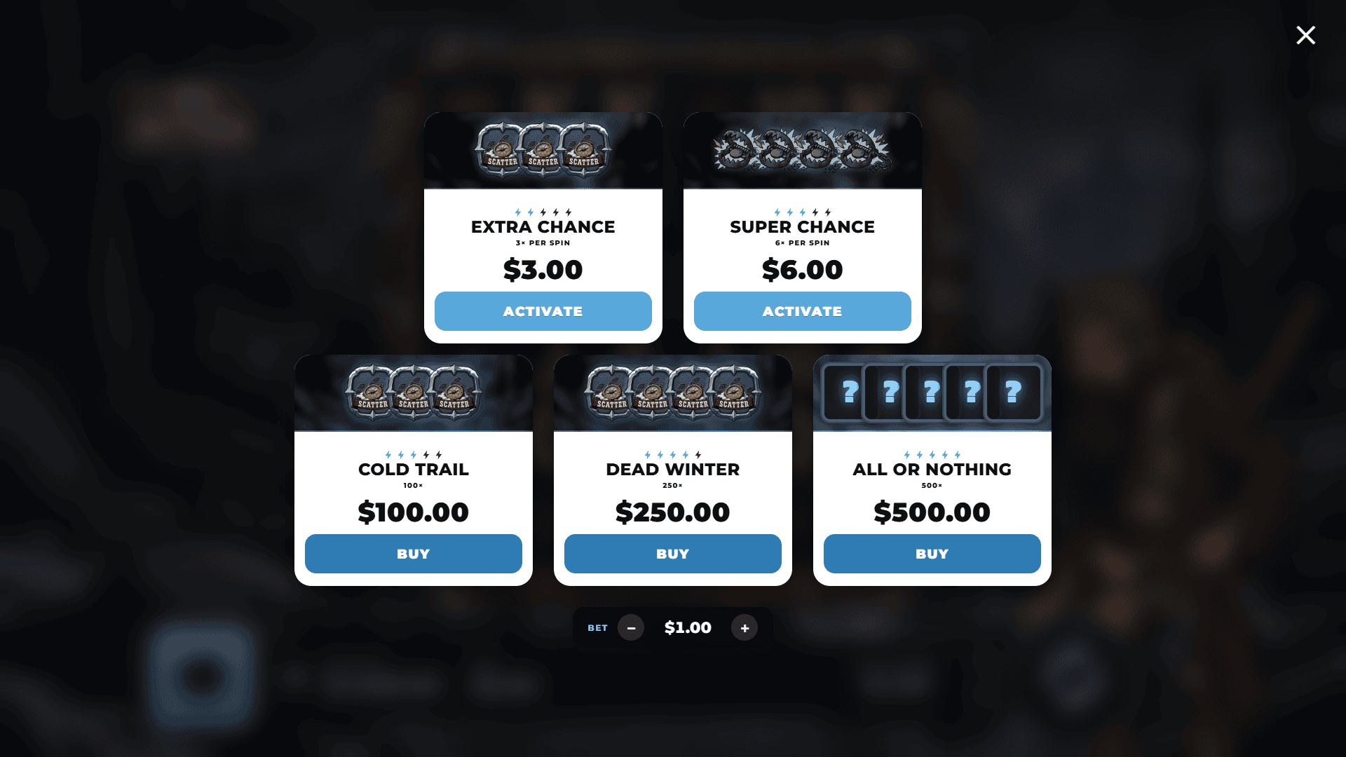 No Return bonus buy menu