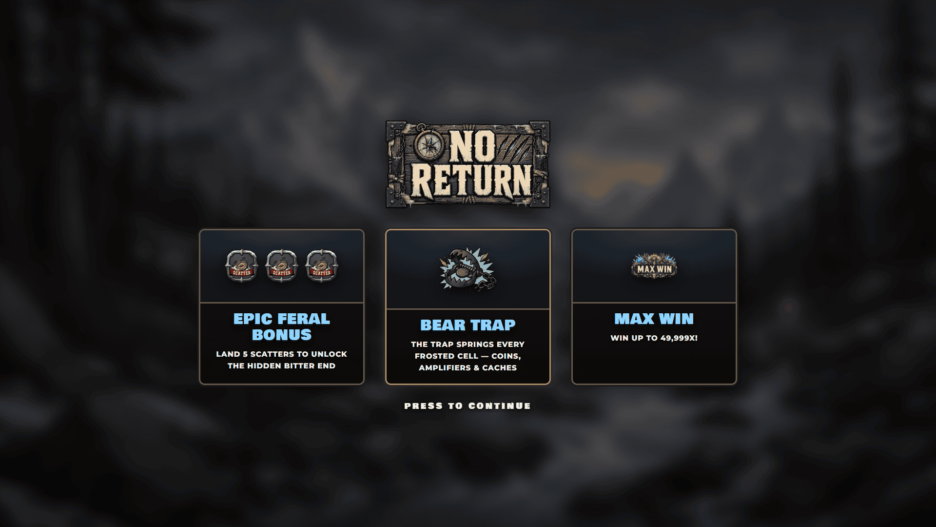 No Return slot intro screen