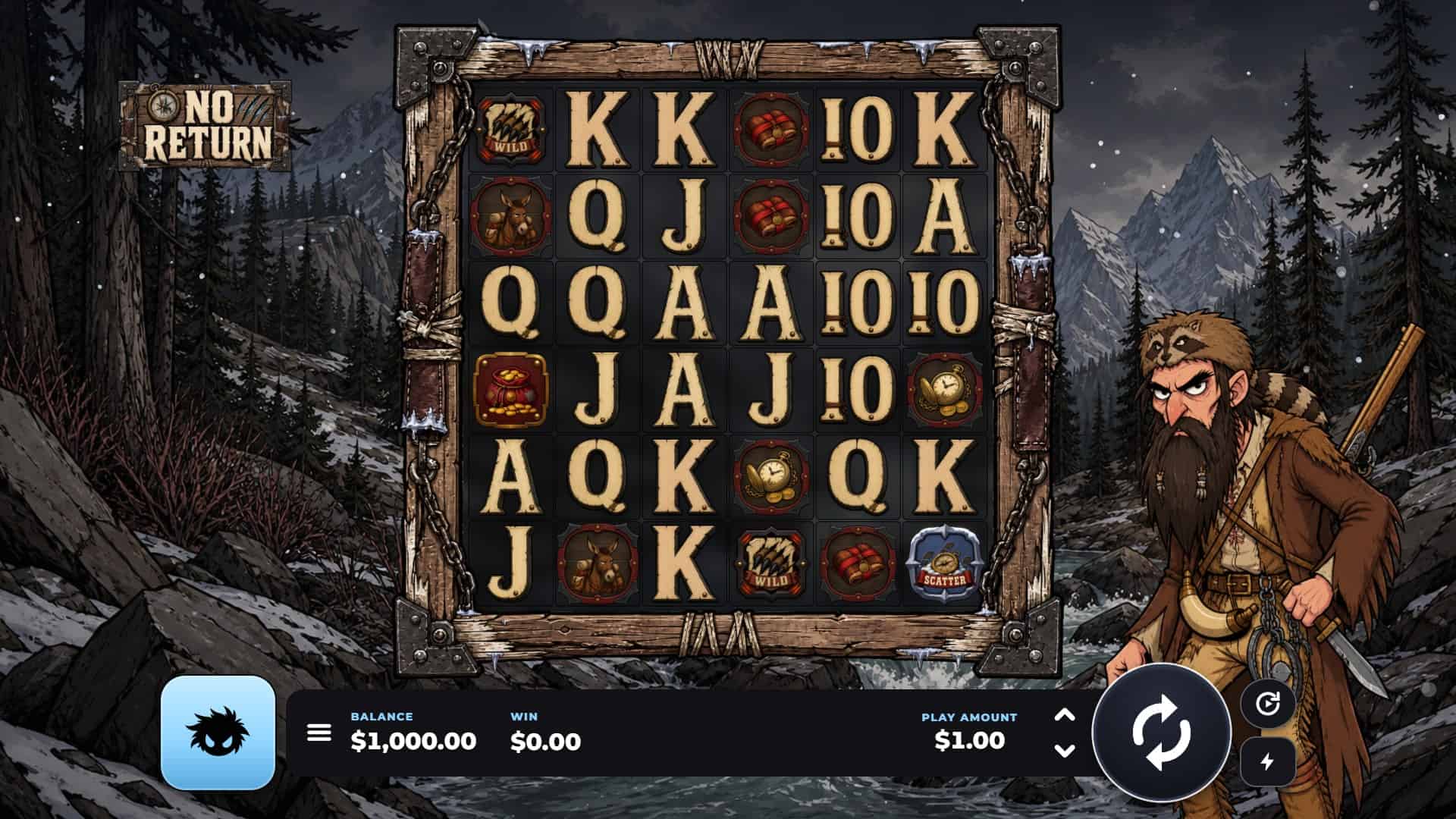 No Return slot gameplay reels