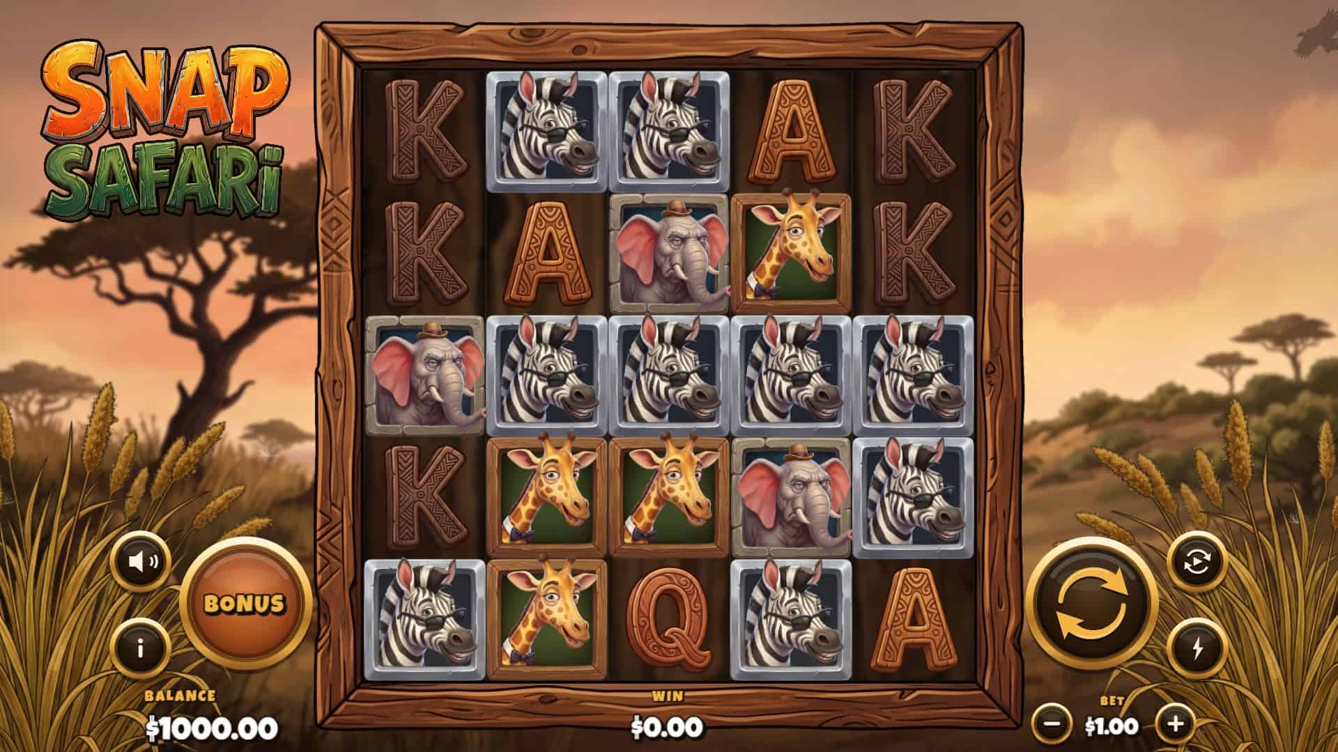 Snap Safari slot gameplay reels