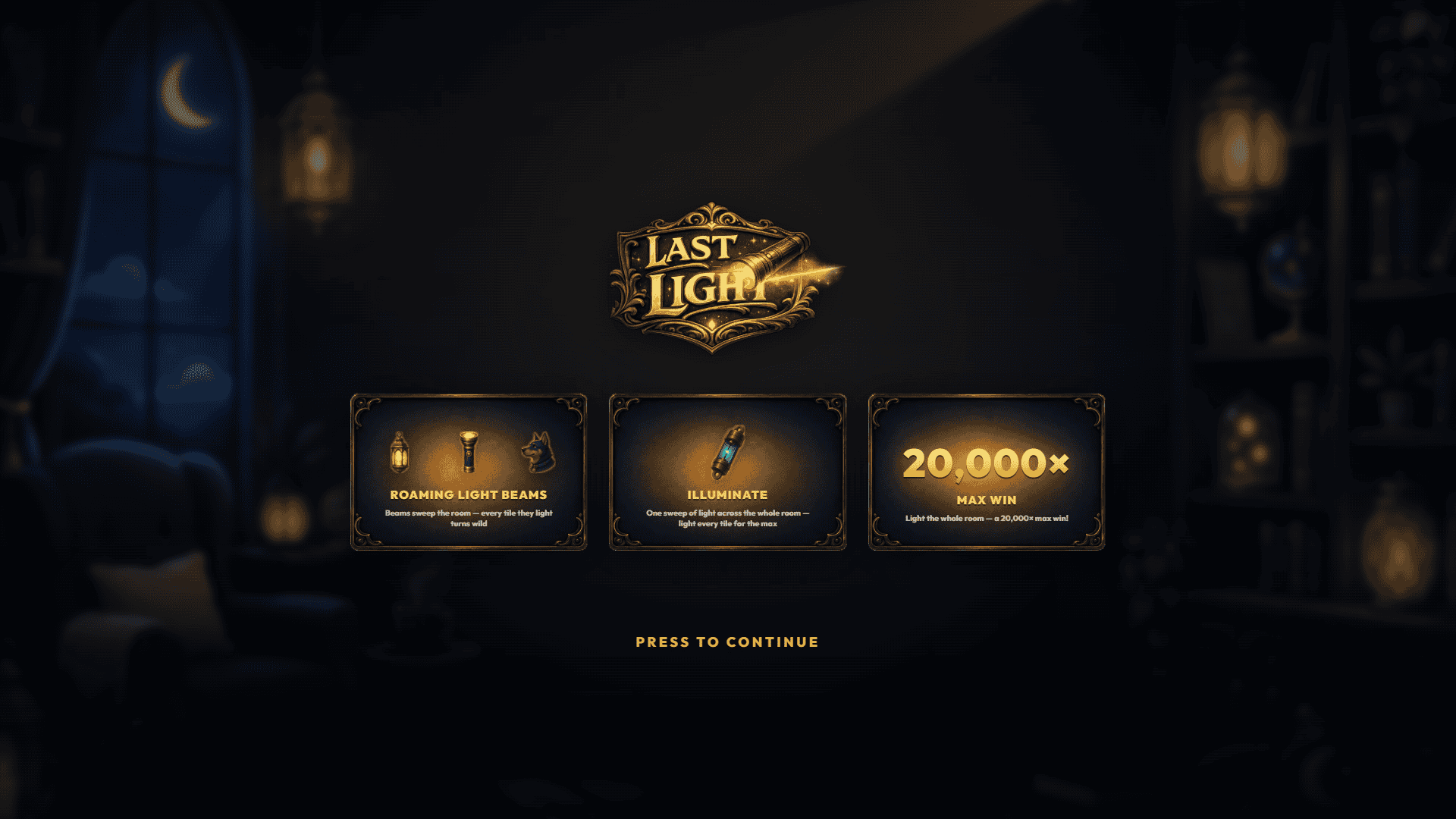 Last Light slot intro screen