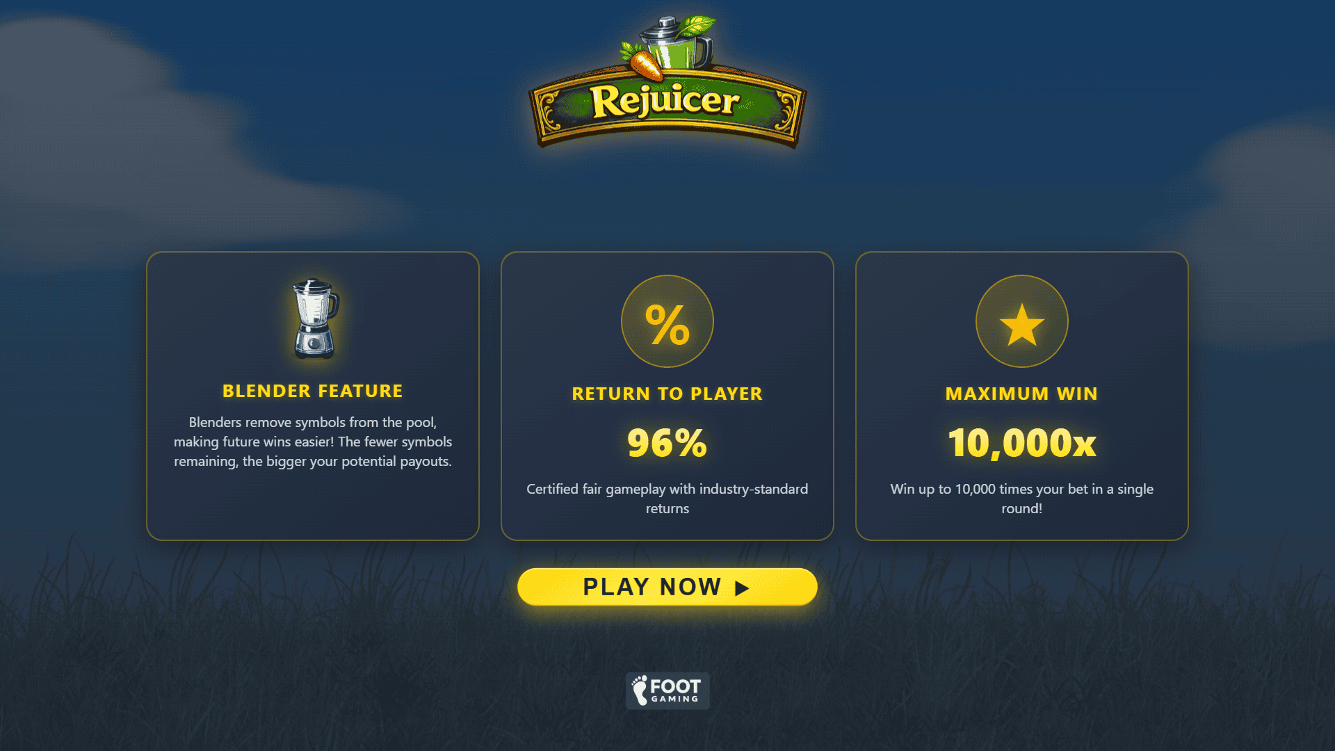 Rejuicer slot intro screen