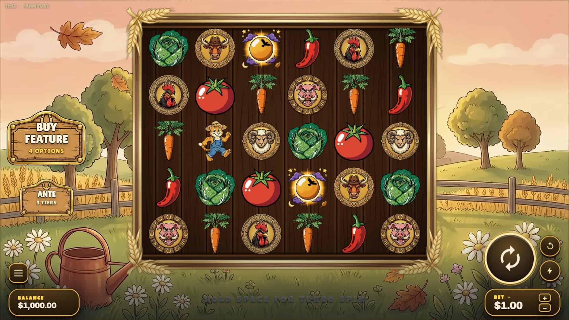 Farm Fury slot gameplay reels
