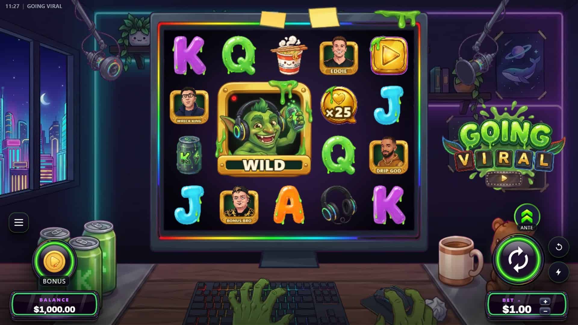 Going Viral slot gameplay reels