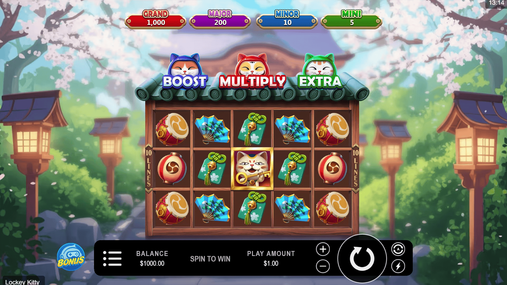 Lockey Kitty slot gameplay reels