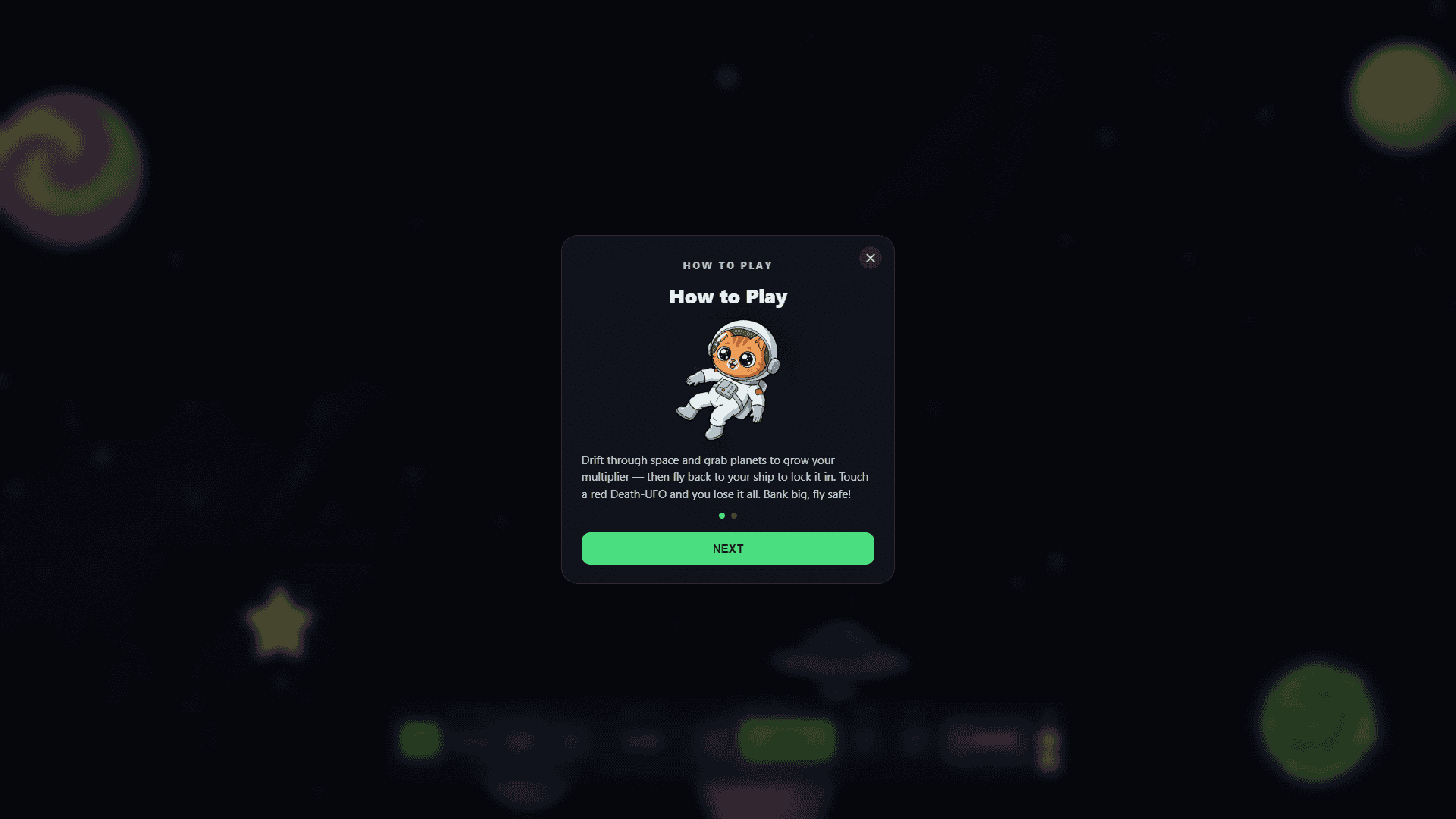 Space Kitty slot intro screen