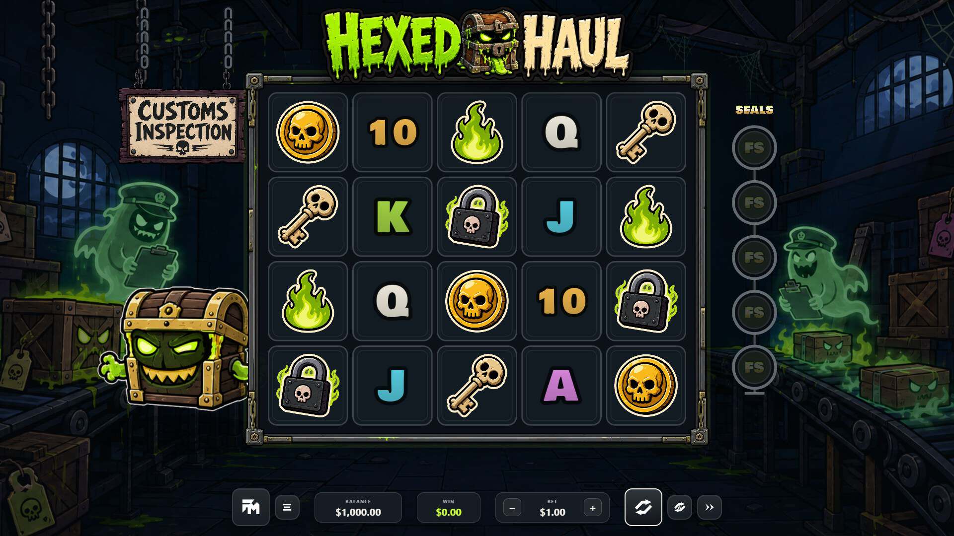 Hexed Haul slot gameplay reels