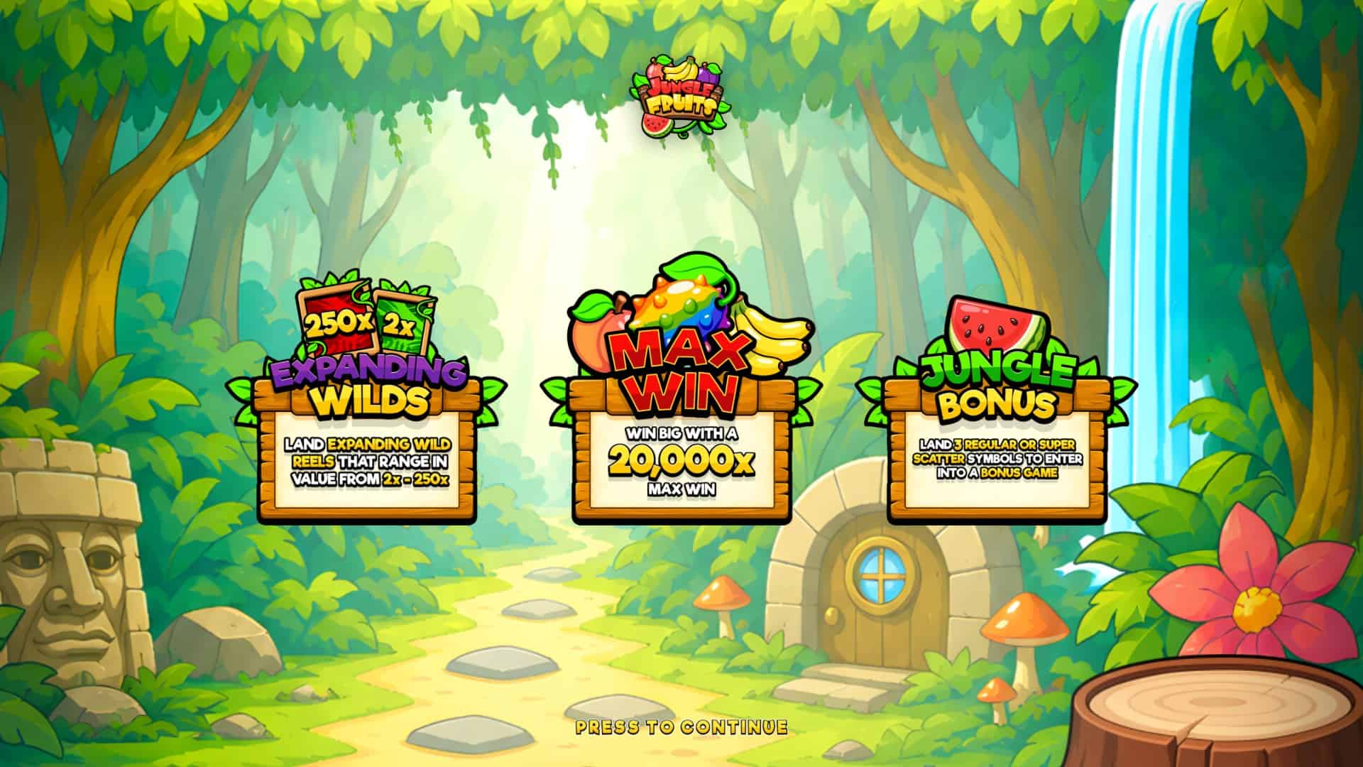 Jungle Fruits slot intro screen