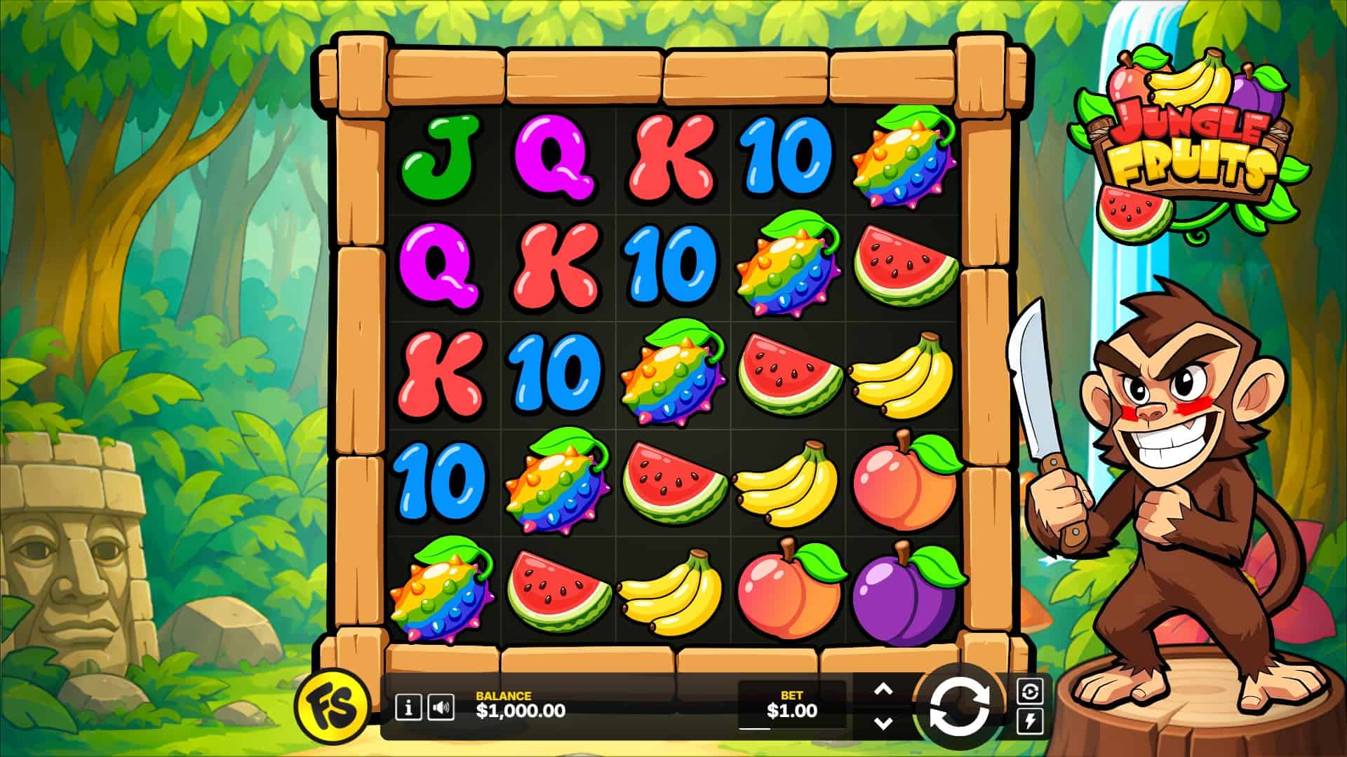 Jungle Fruits slot gameplay reels