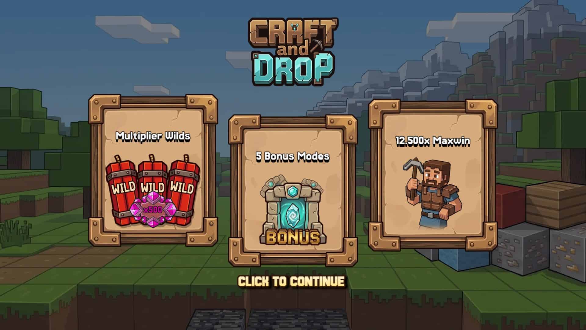 Craft And Drop slot intro screen