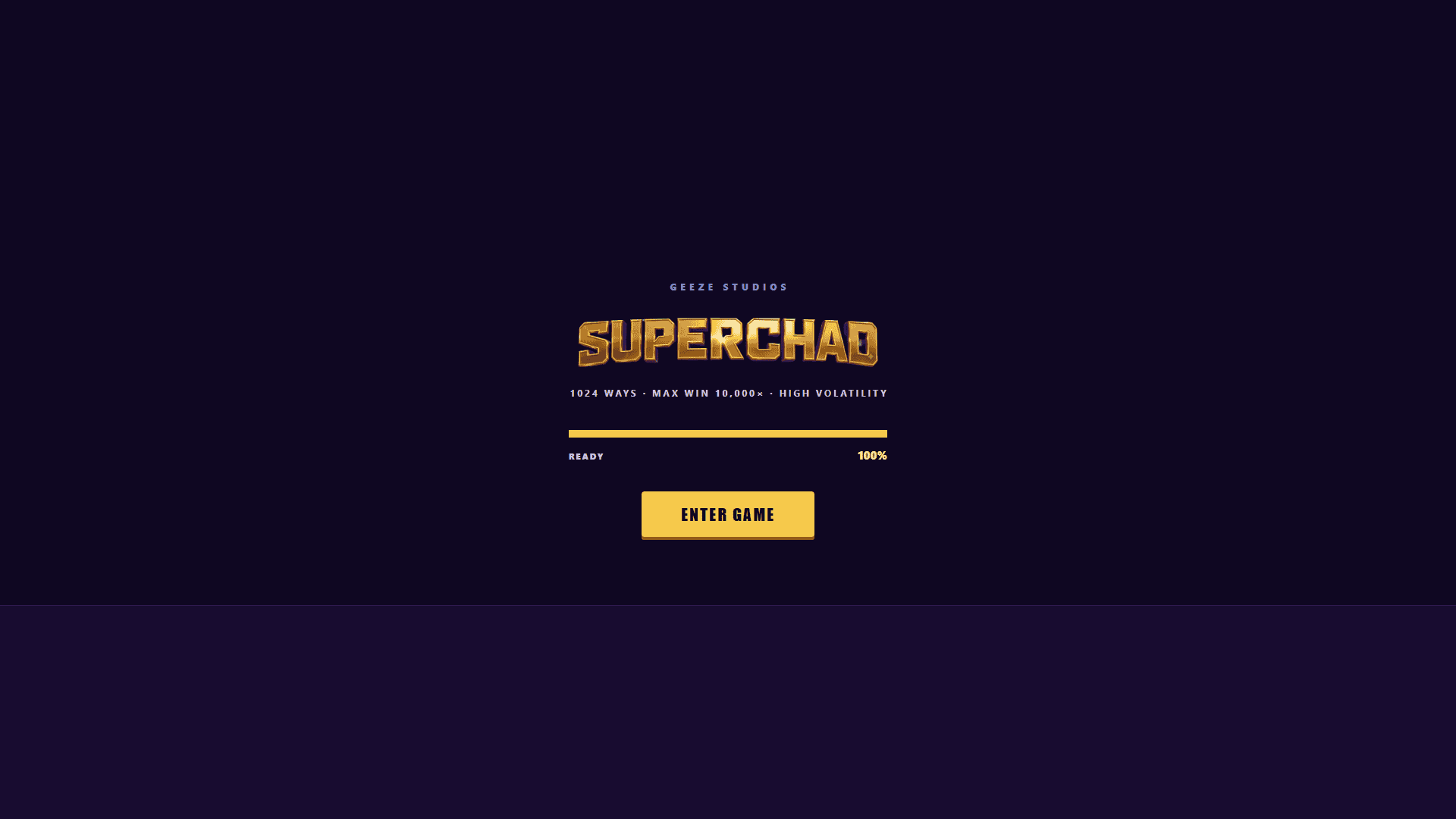 SuperChad slot intro screen
