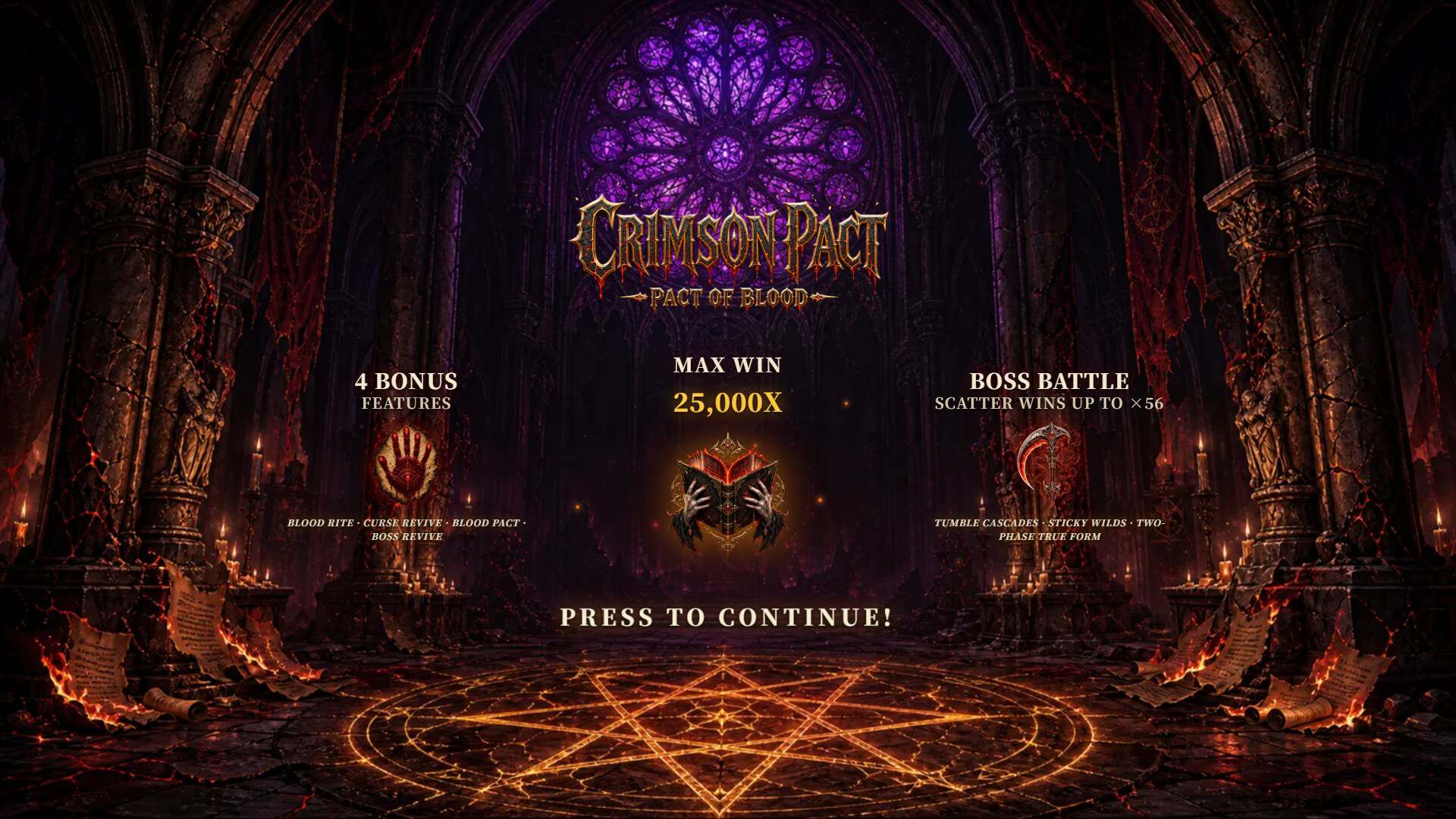 Crimson Pact slot intro screen