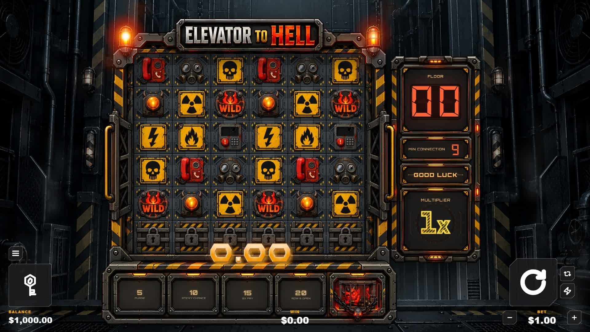 Elevator To Hell slot gameplay reels