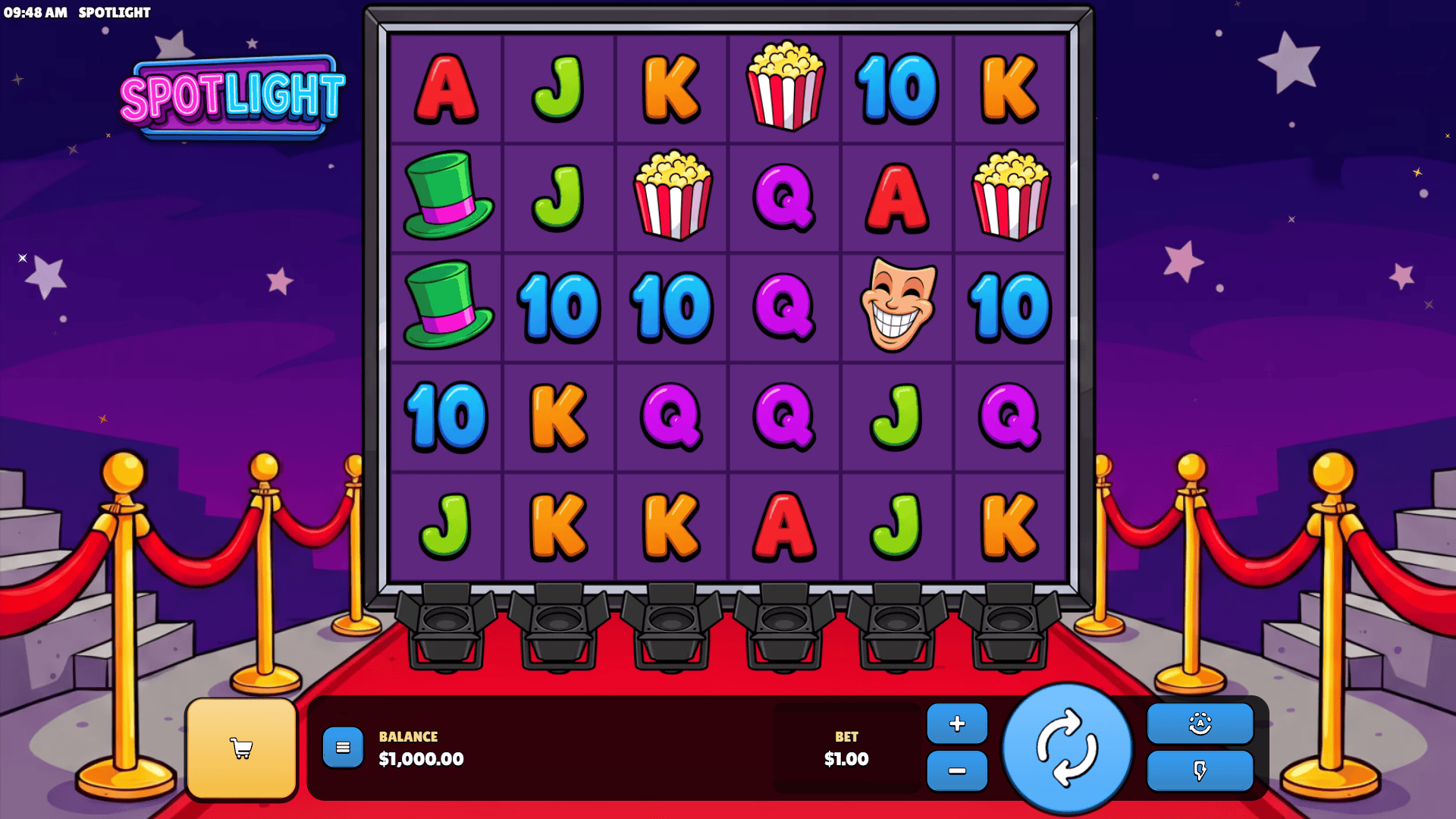 Spotlight slot gameplay reels