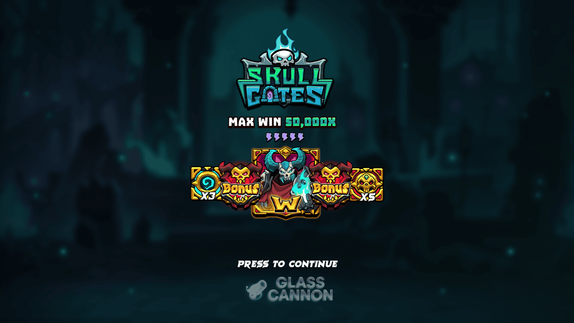 Skull Gates slot intro screen