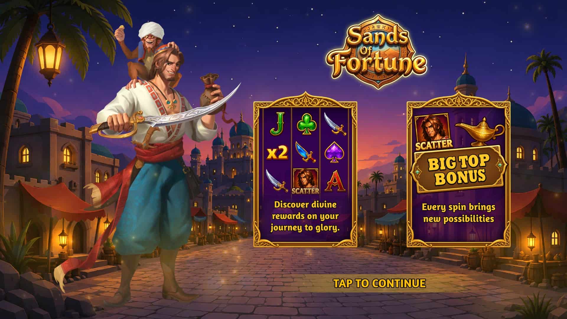 Sands Of Fortune slot intro screen