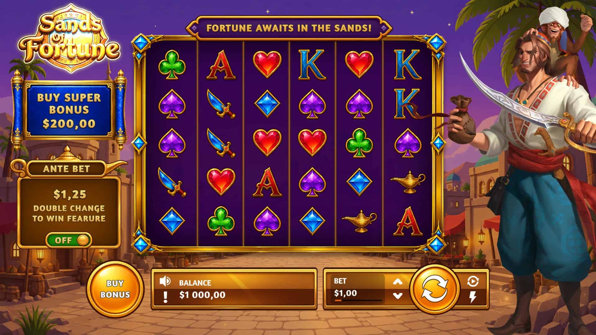 Sands Of Fortune slot gameplay reels