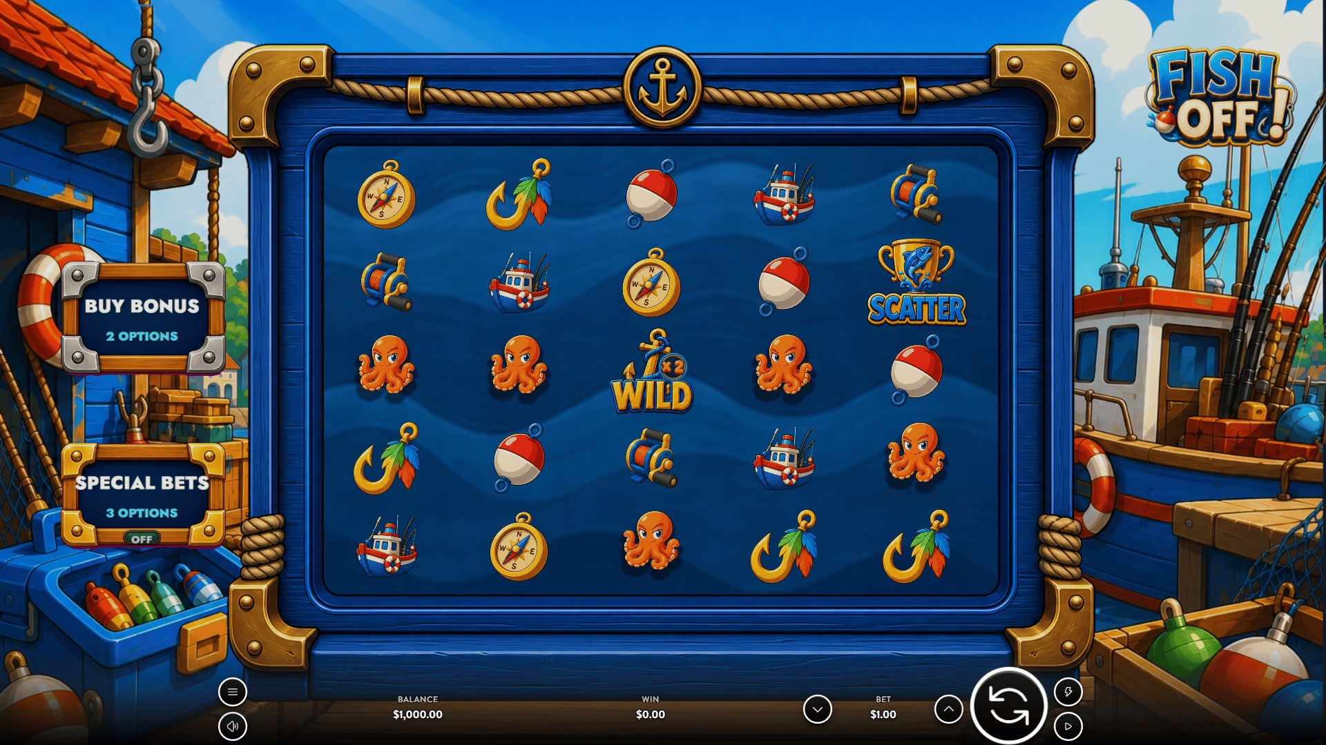Fish Off! slot gameplay reels