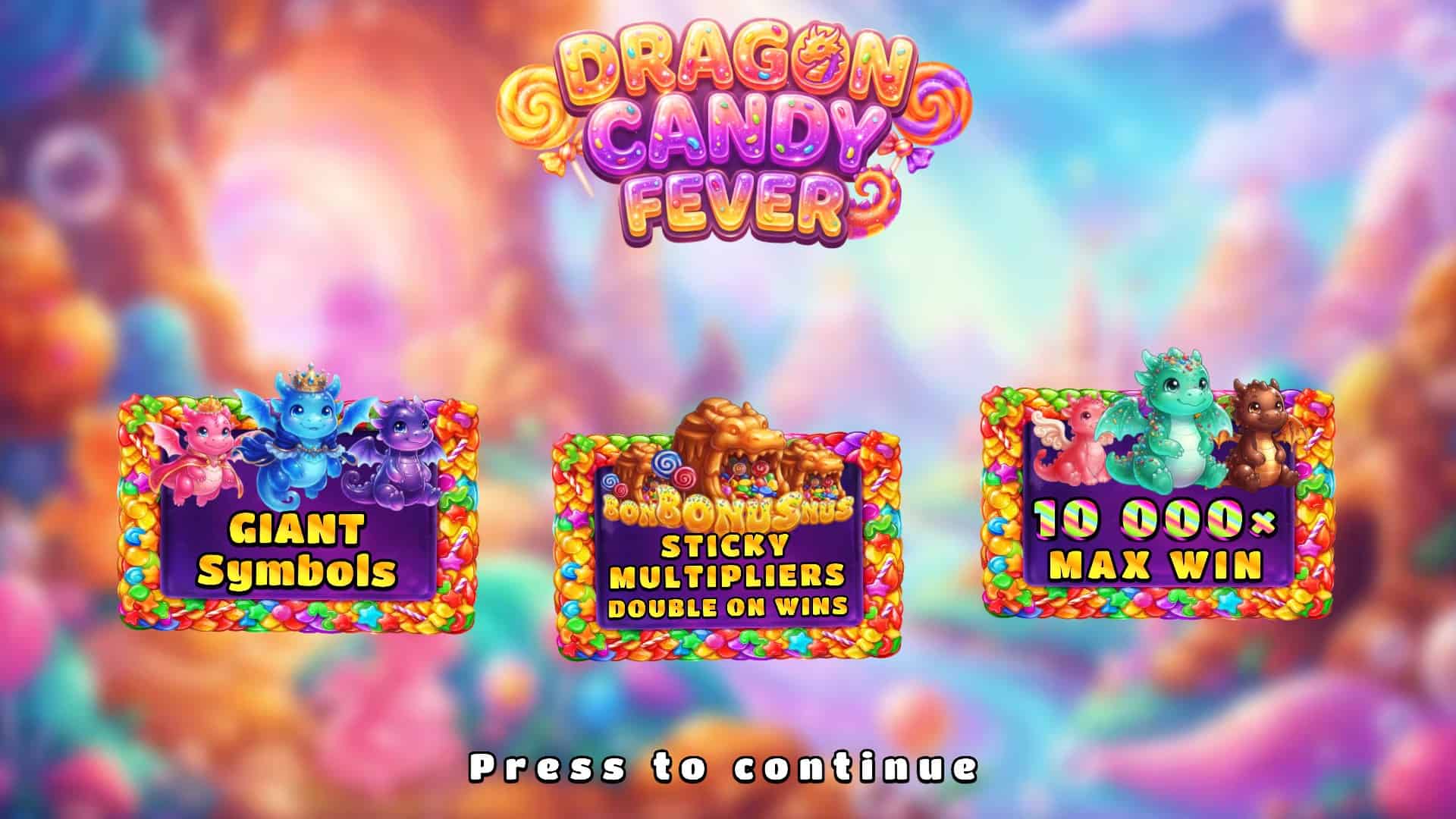 Dragon Candy Fever slot intro screen