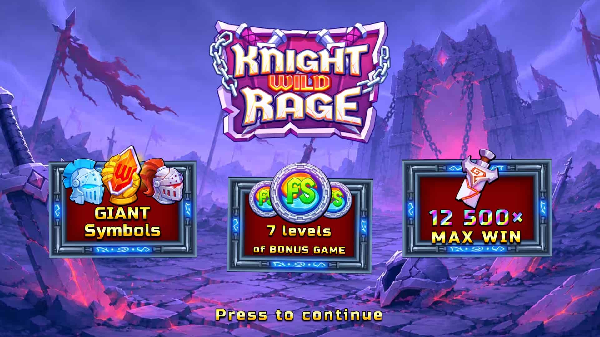Knight Wild Rage slot intro screen