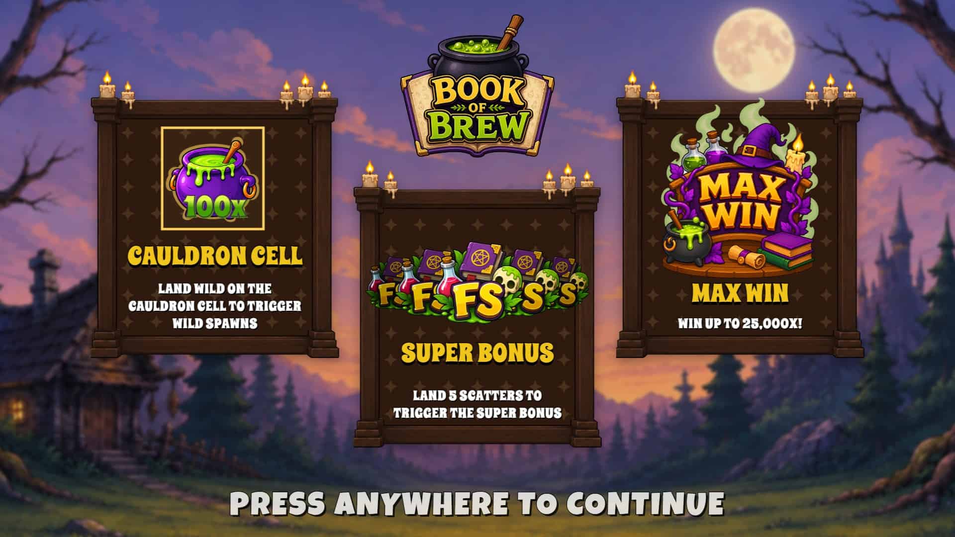 Book of Brew slot intro screen