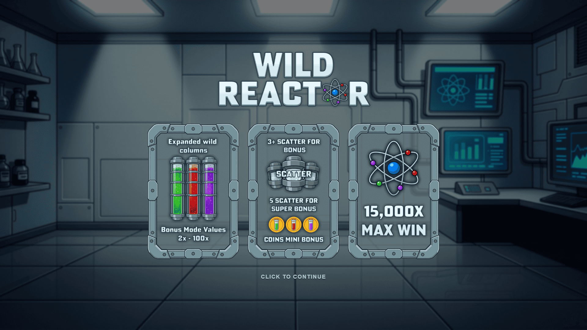 Wild Reactor slot intro screen