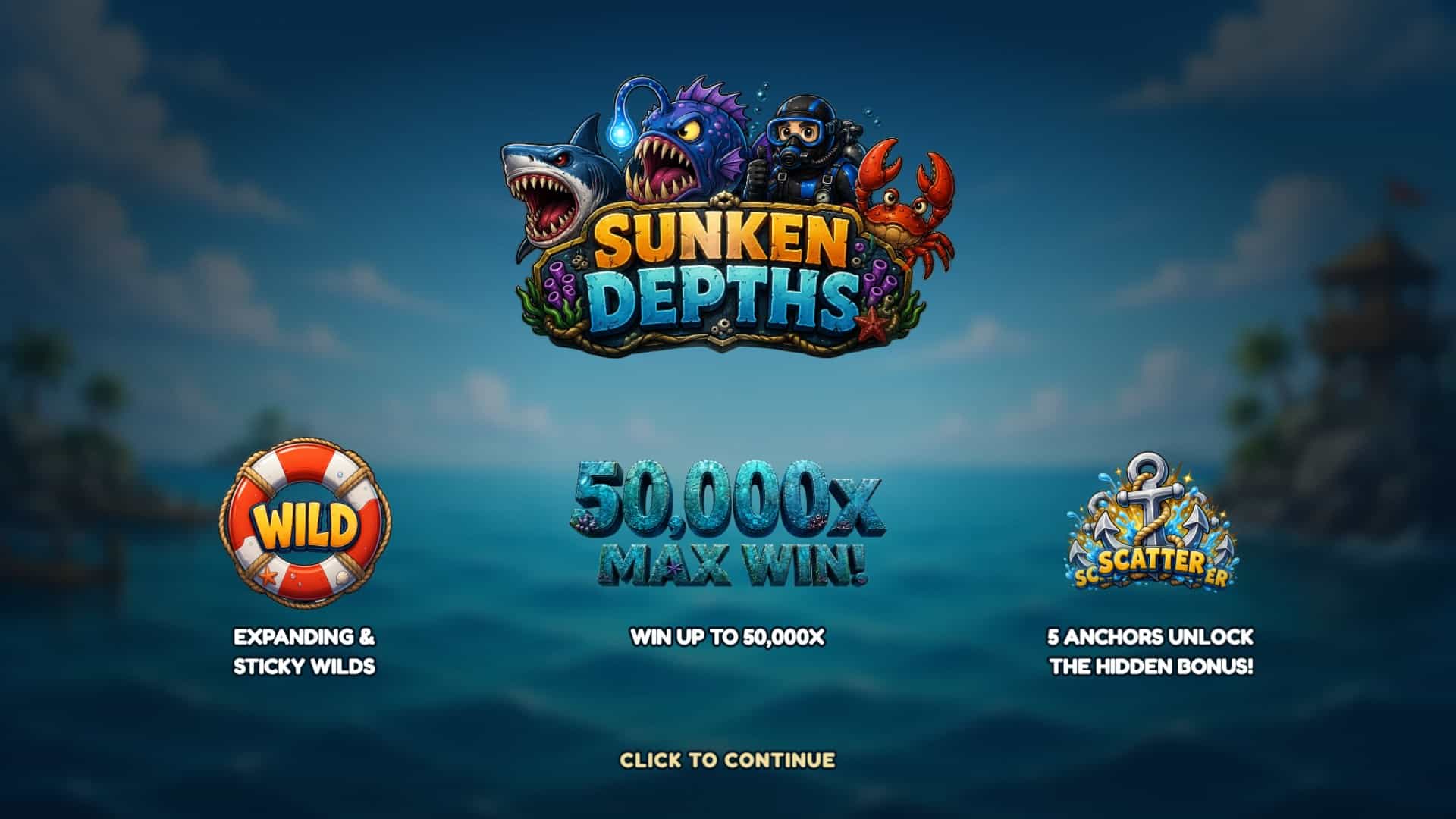 Sunken Depths slot intro screen
