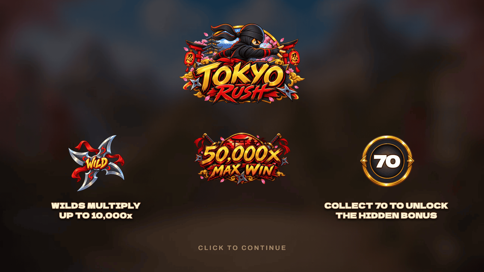 Tokyo Rush slot intro screen