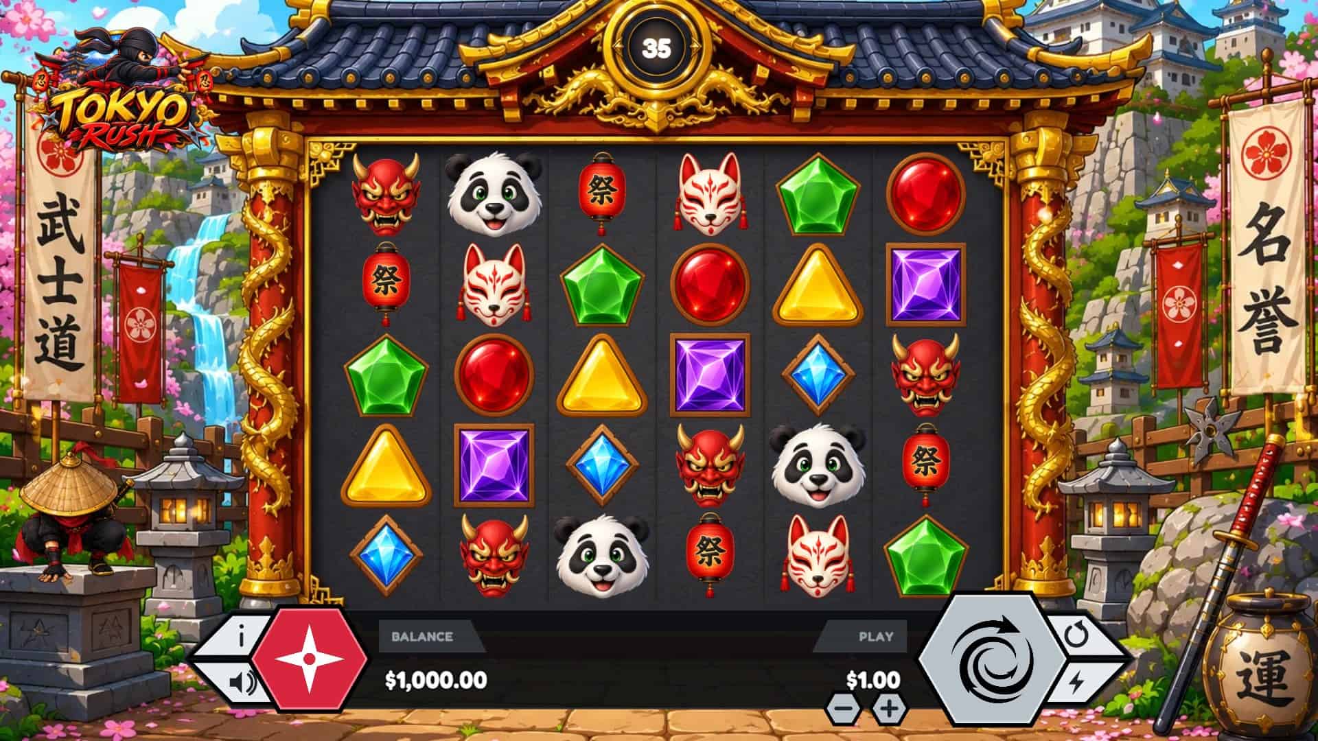 Tokyo Rush slot gameplay reels