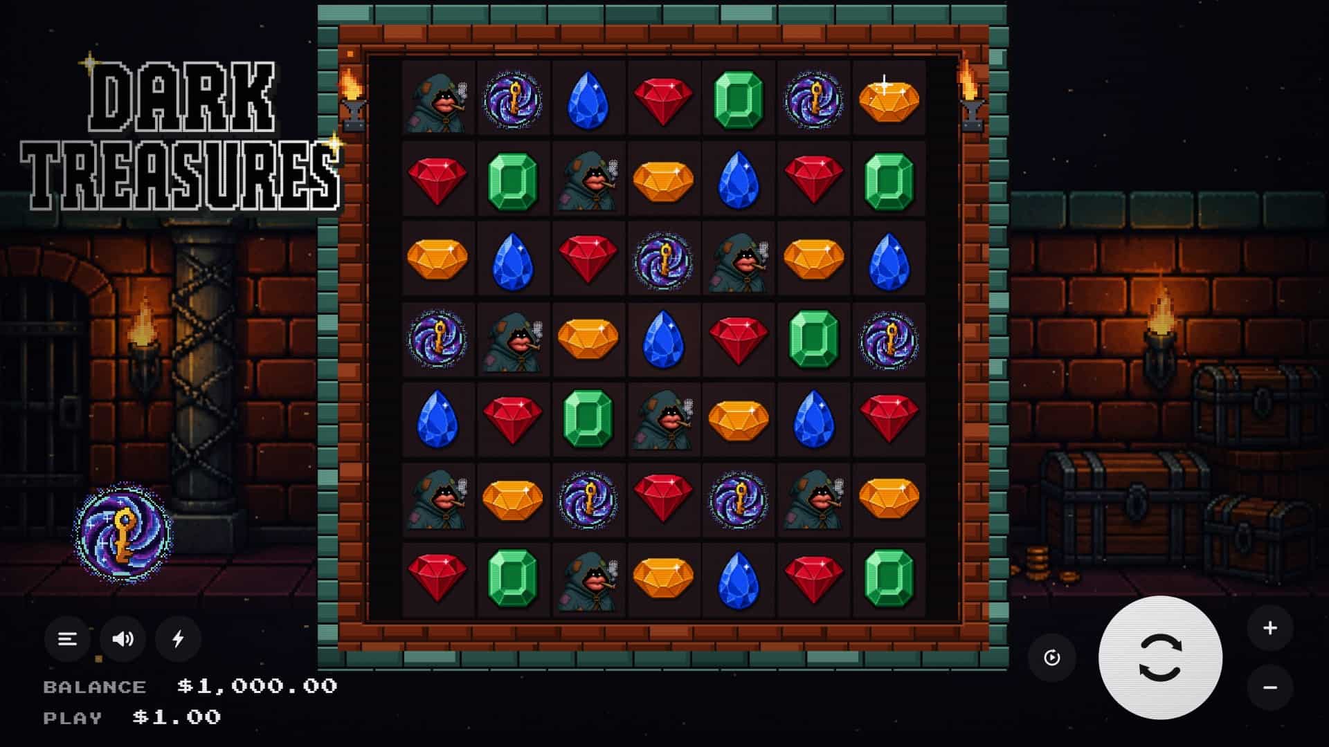 Dark Treasures slot gameplay reels
