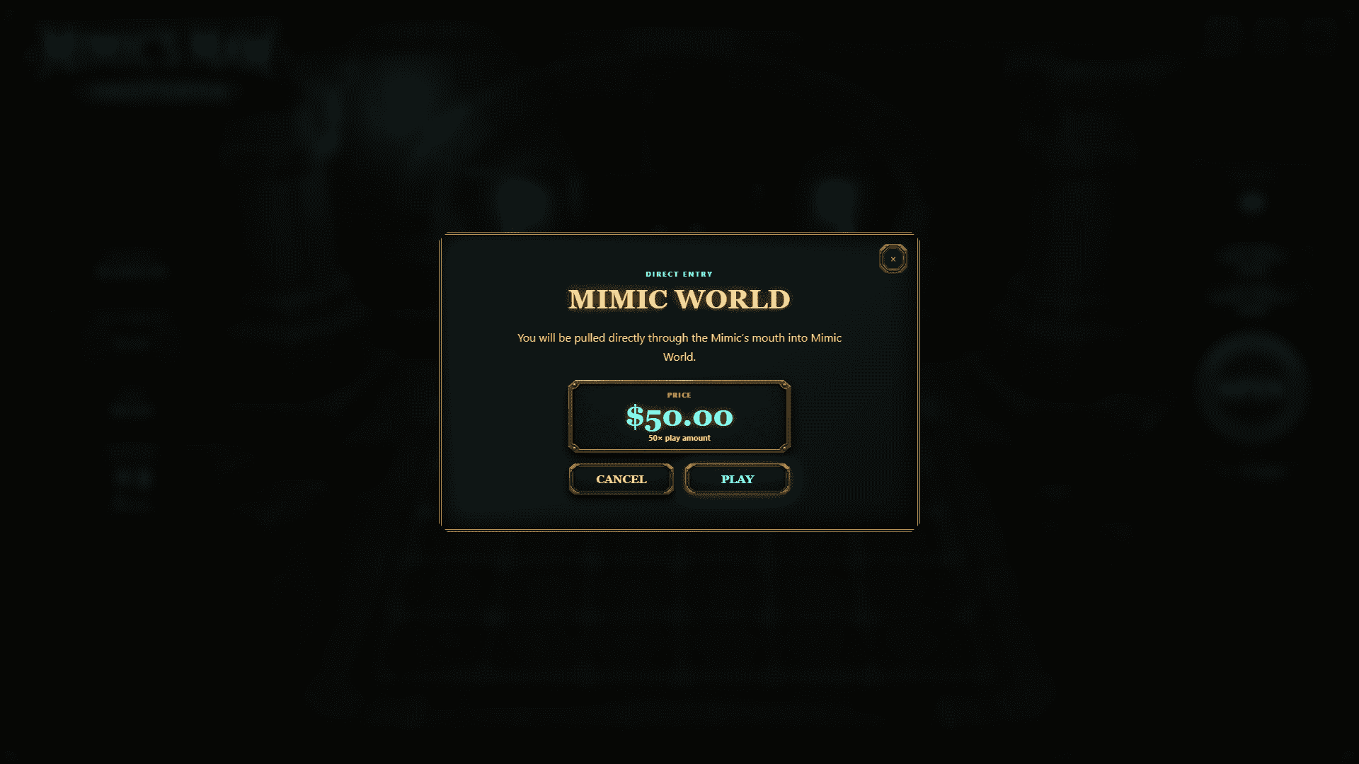 Mimics Maw 3D bonus buy menu