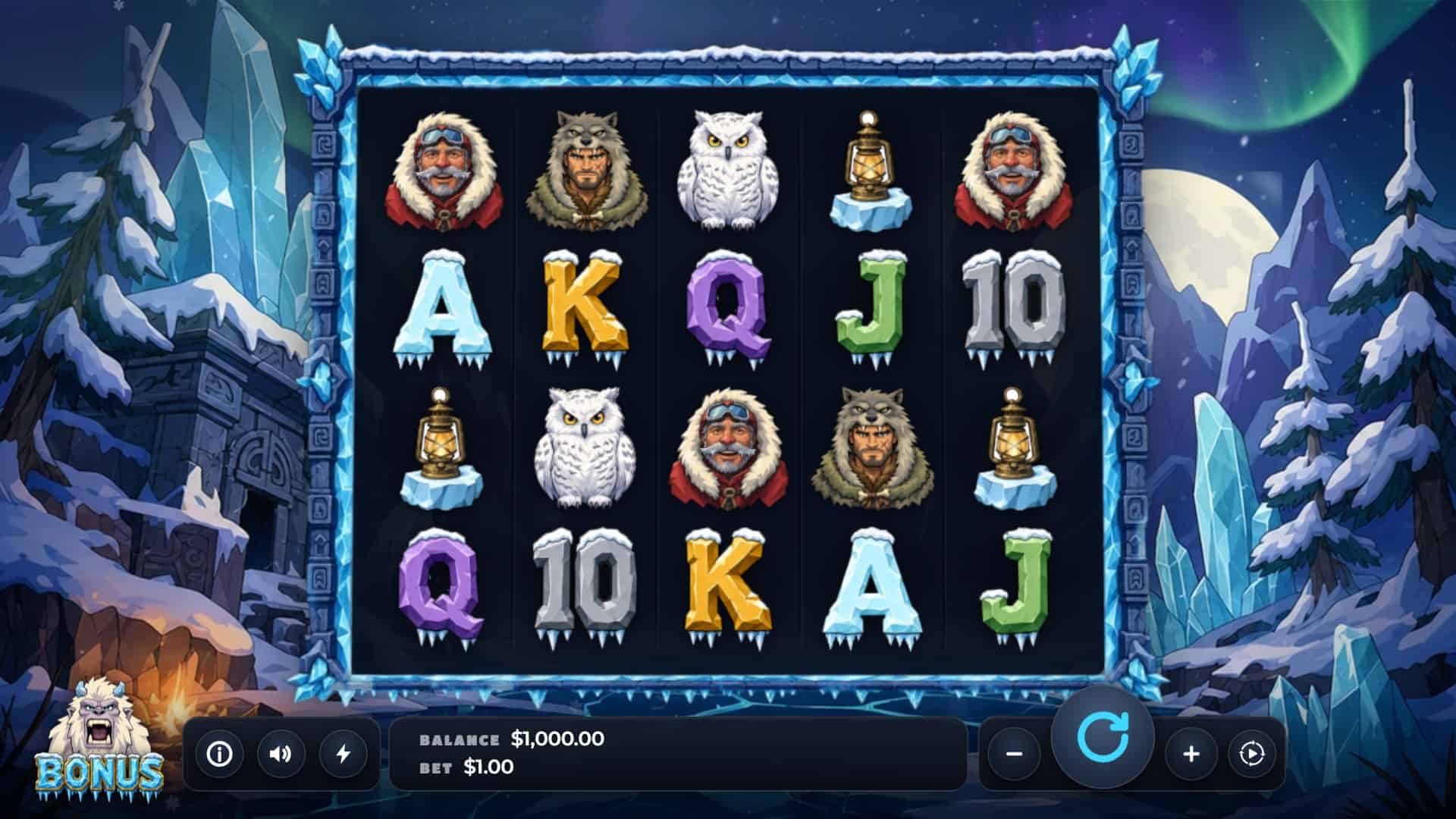 Permafrost slot gameplay reels