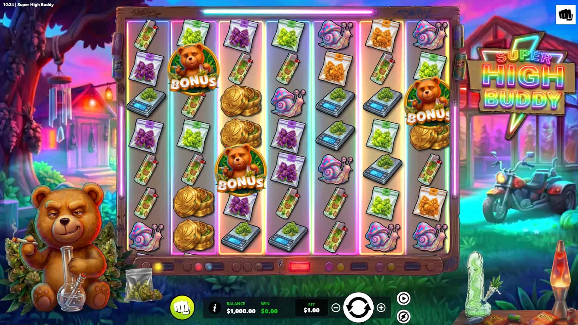Super High Buddy slot gameplay reels