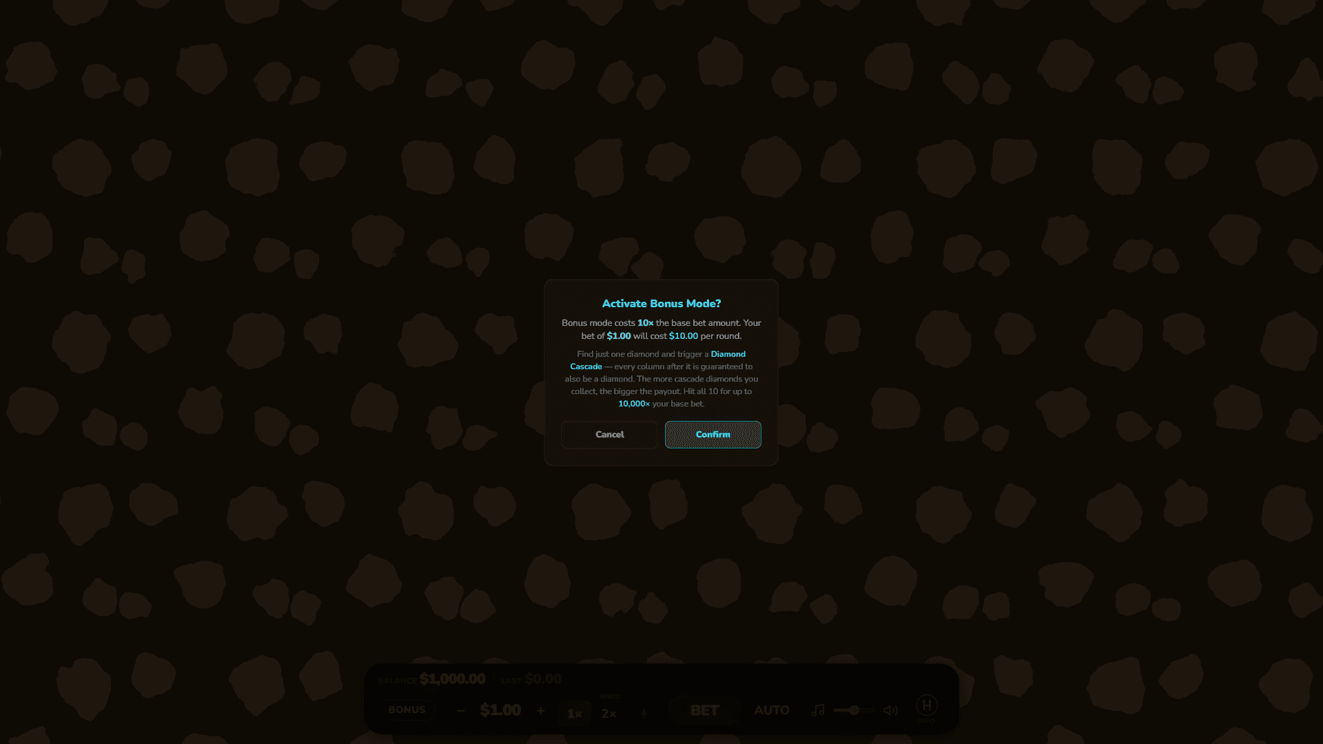Keep Going bonus buy menu