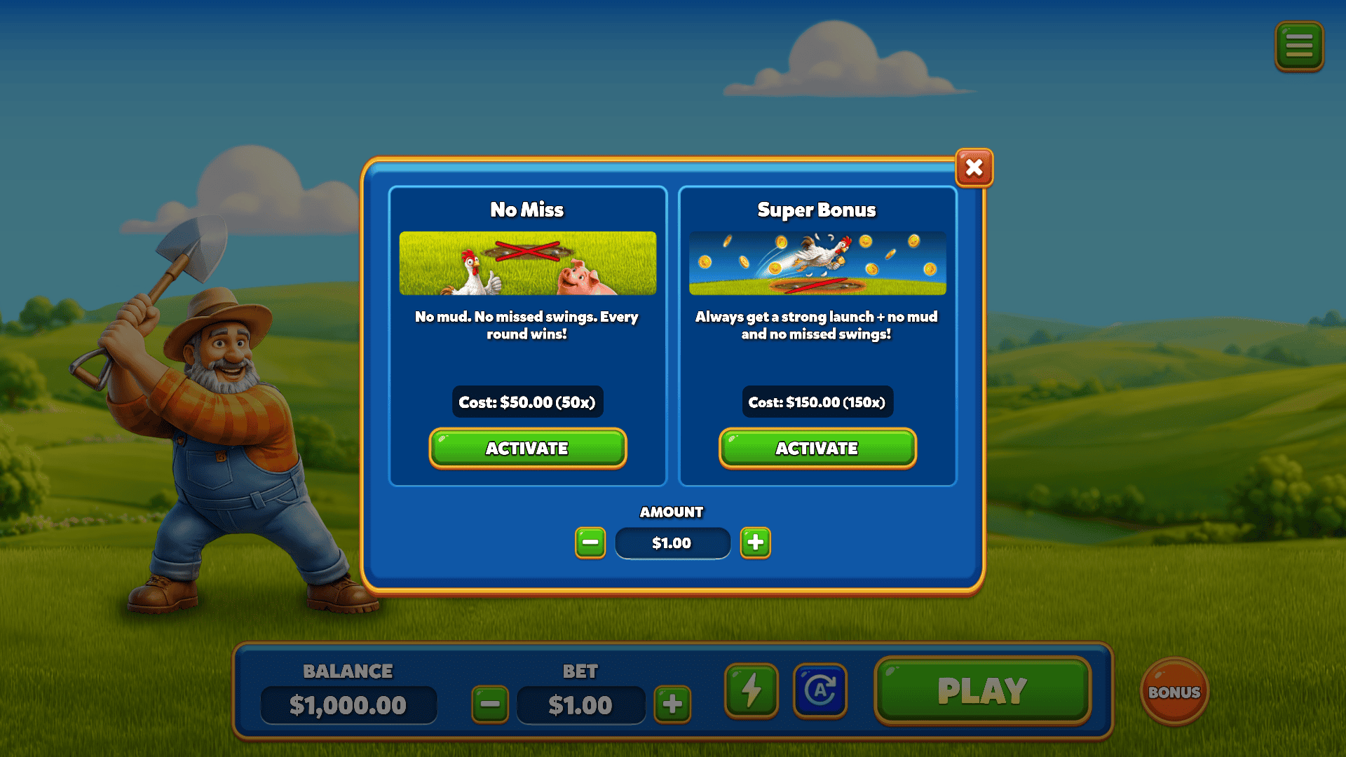 BukBuks bonus buy menu