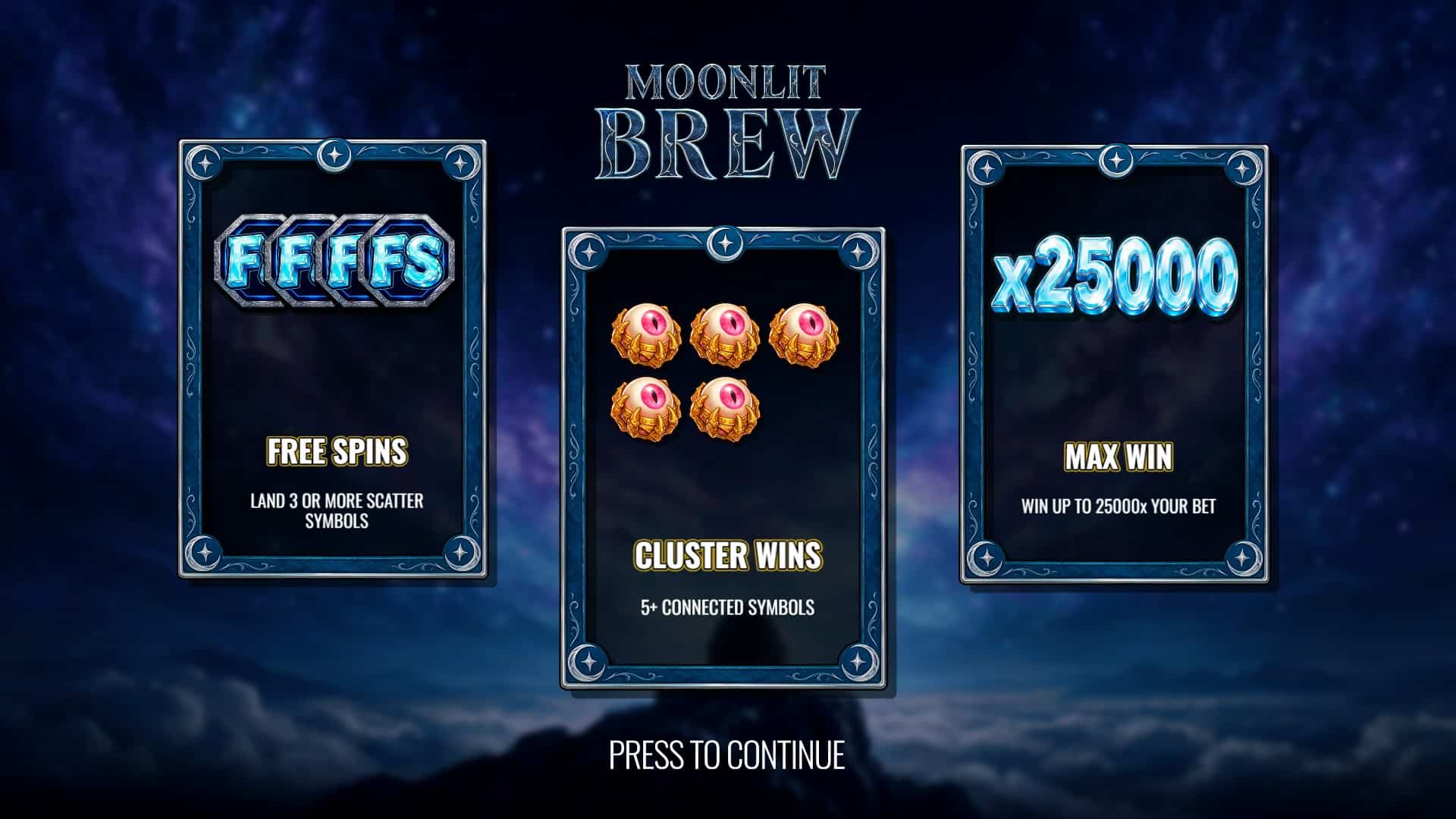 Moonlit Brew slot intro screen