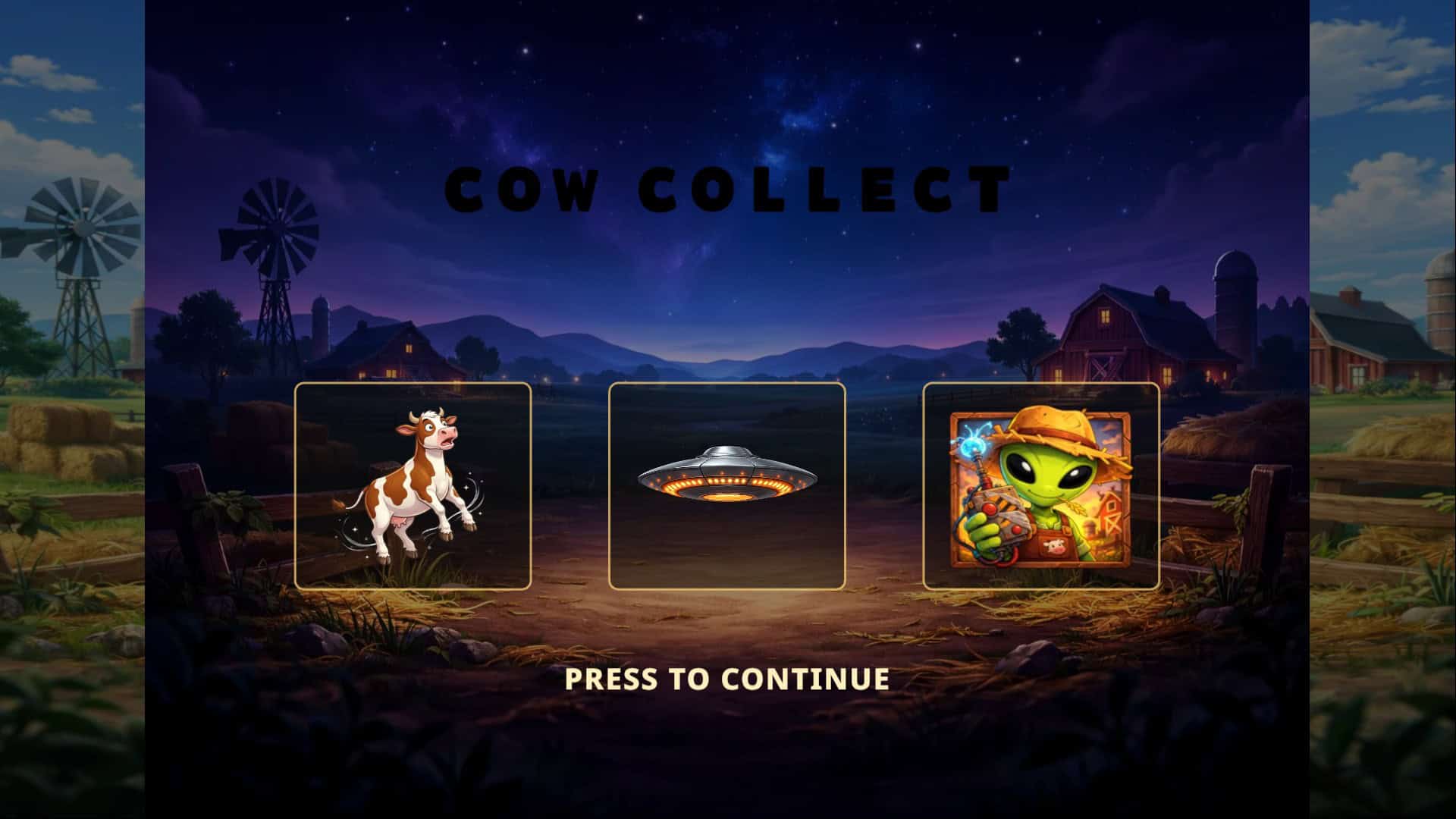 Cow Collect slot intro screen
