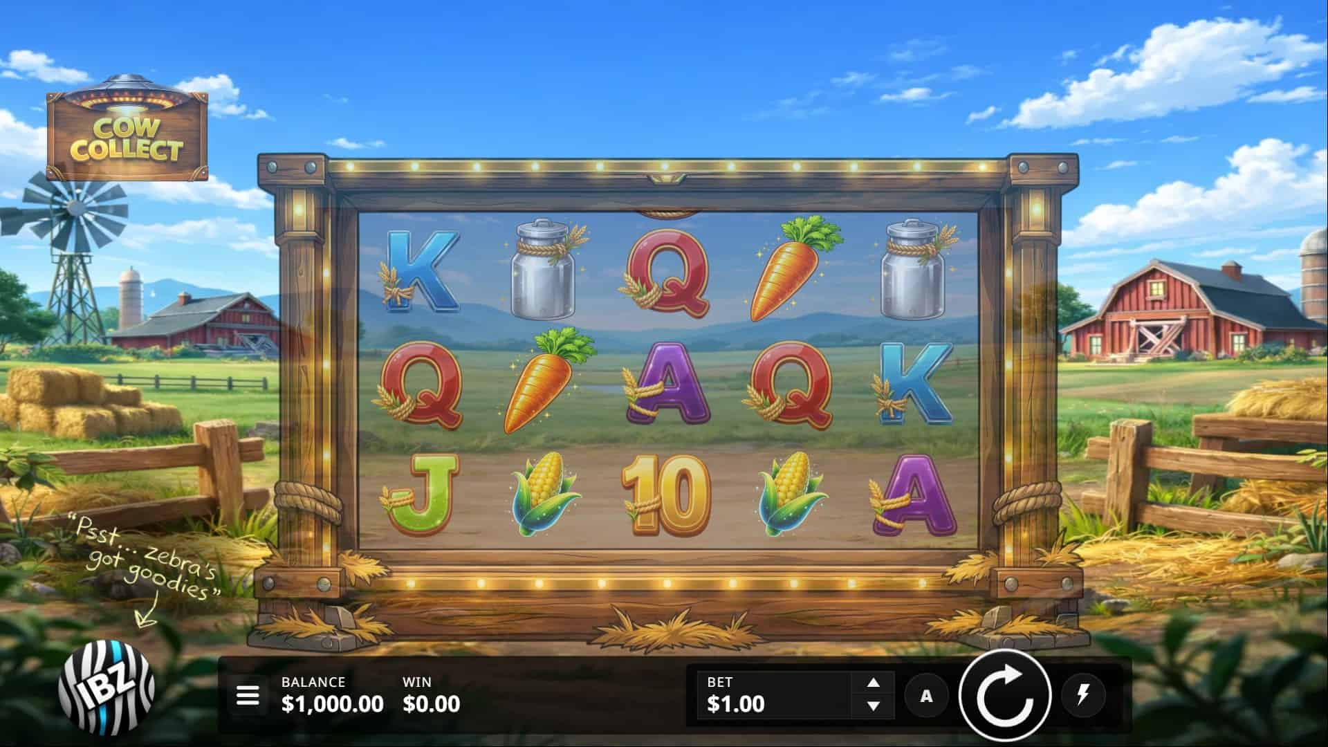 Cow Collect slot gameplay reels