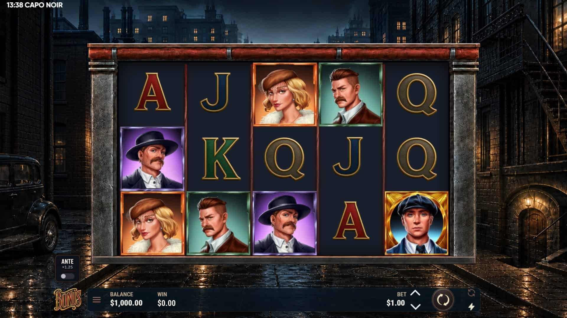 Capo Noir slot gameplay reels
