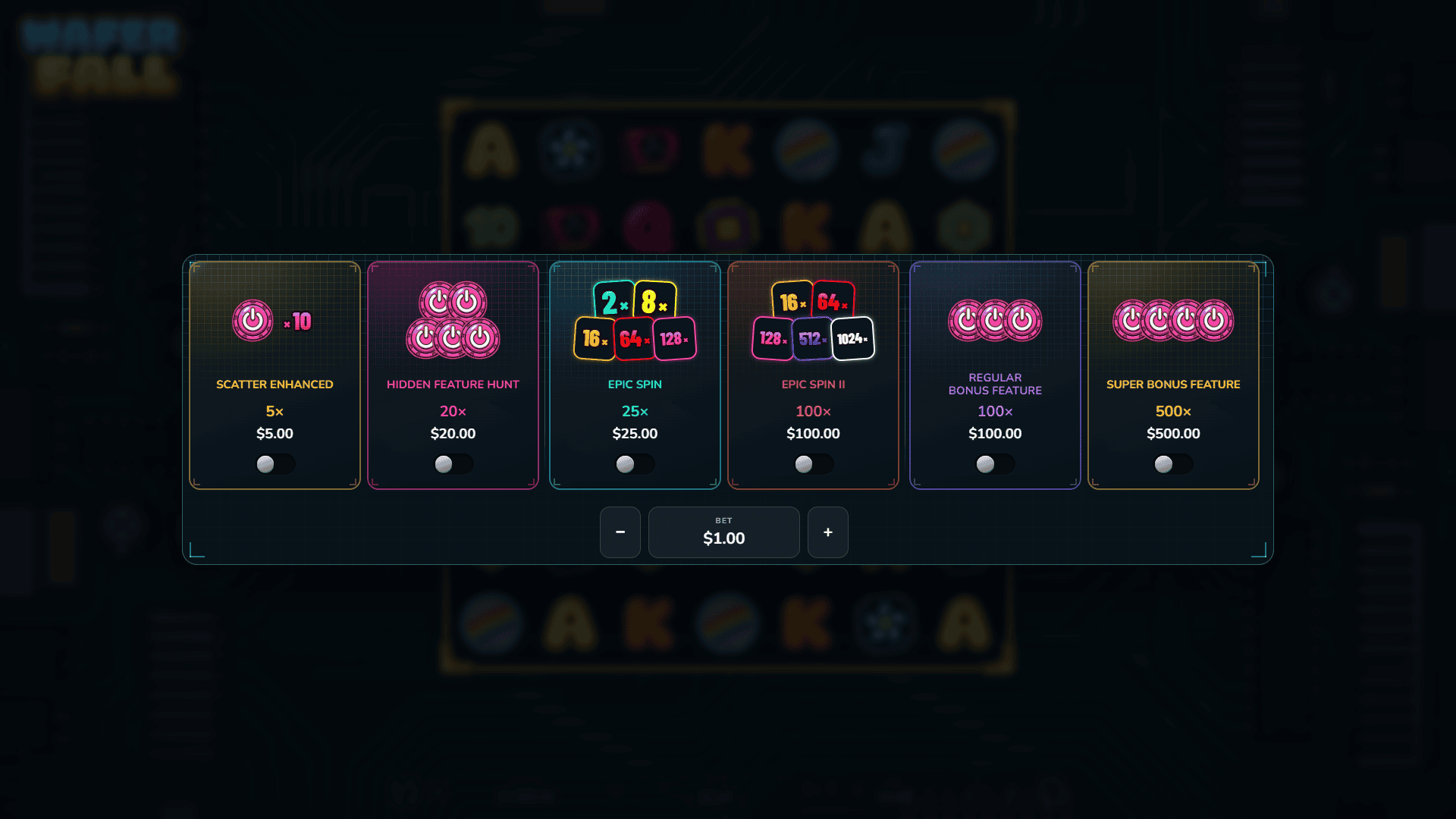 Wafer Fall bonus buy menu