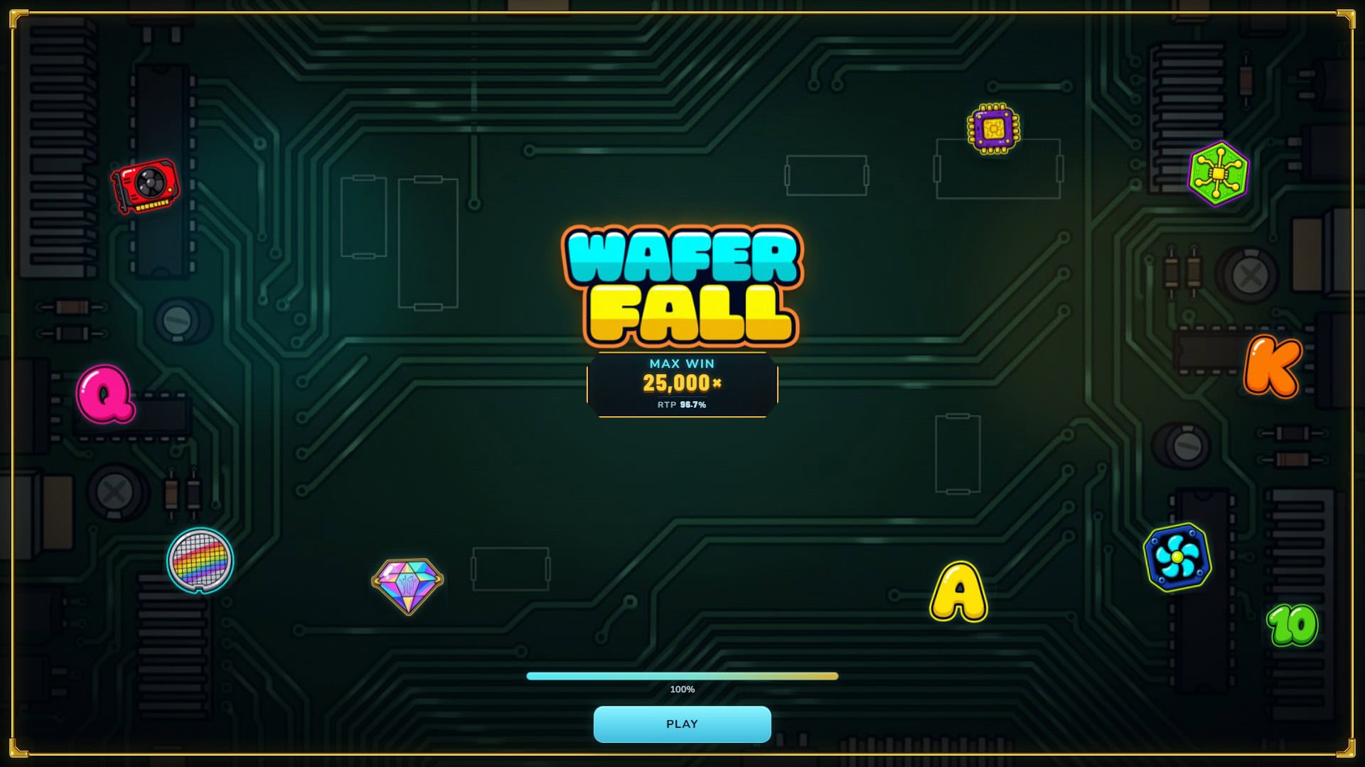 Wafer Fall slot intro screen