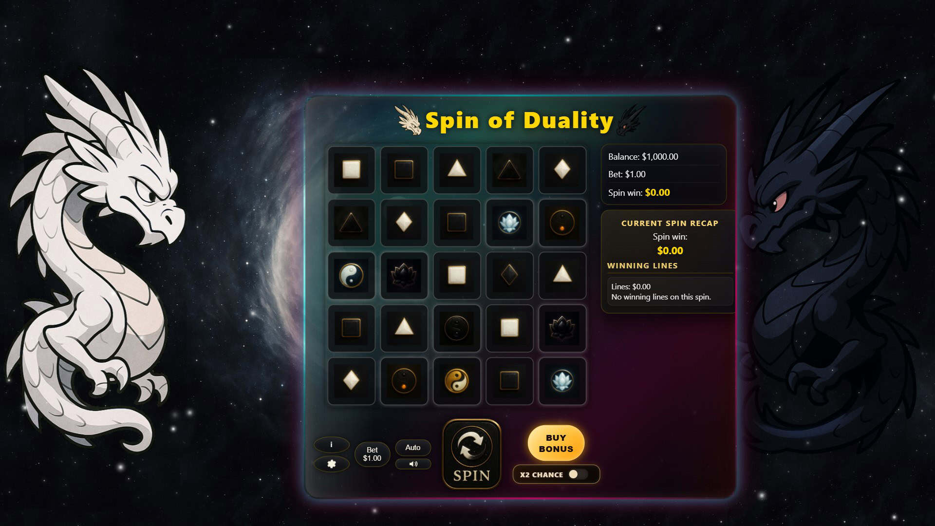 Spin Of Duality slot gameplay reels