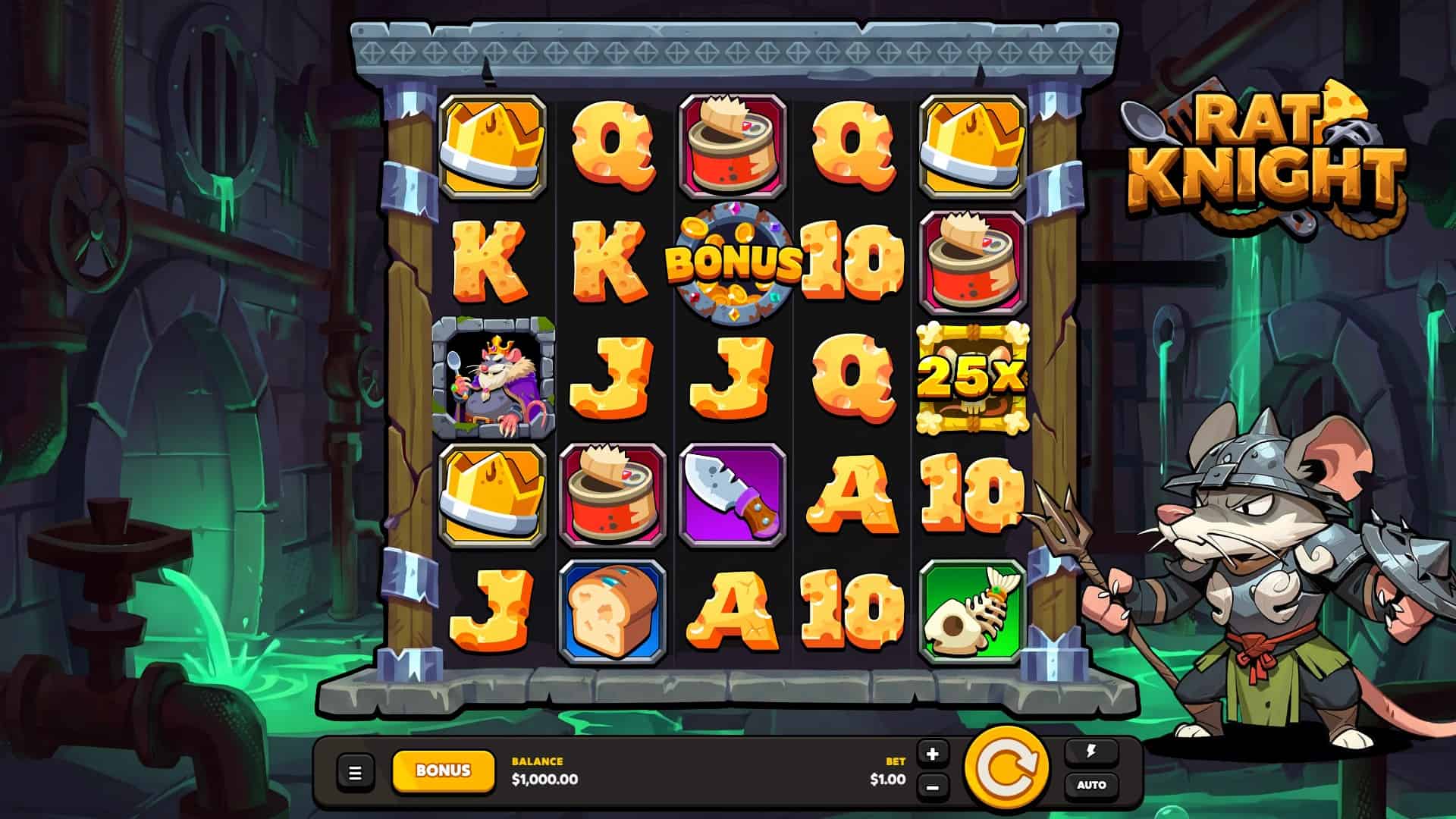 Rat Knight slot gameplay reels