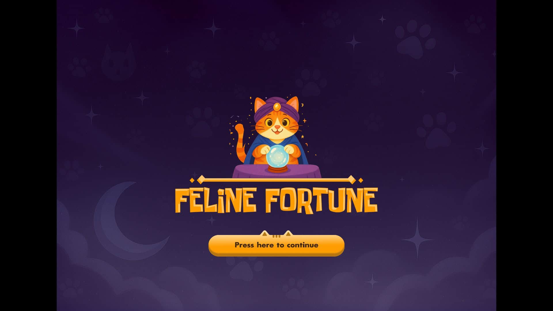 Feline Fortune slot intro screen
