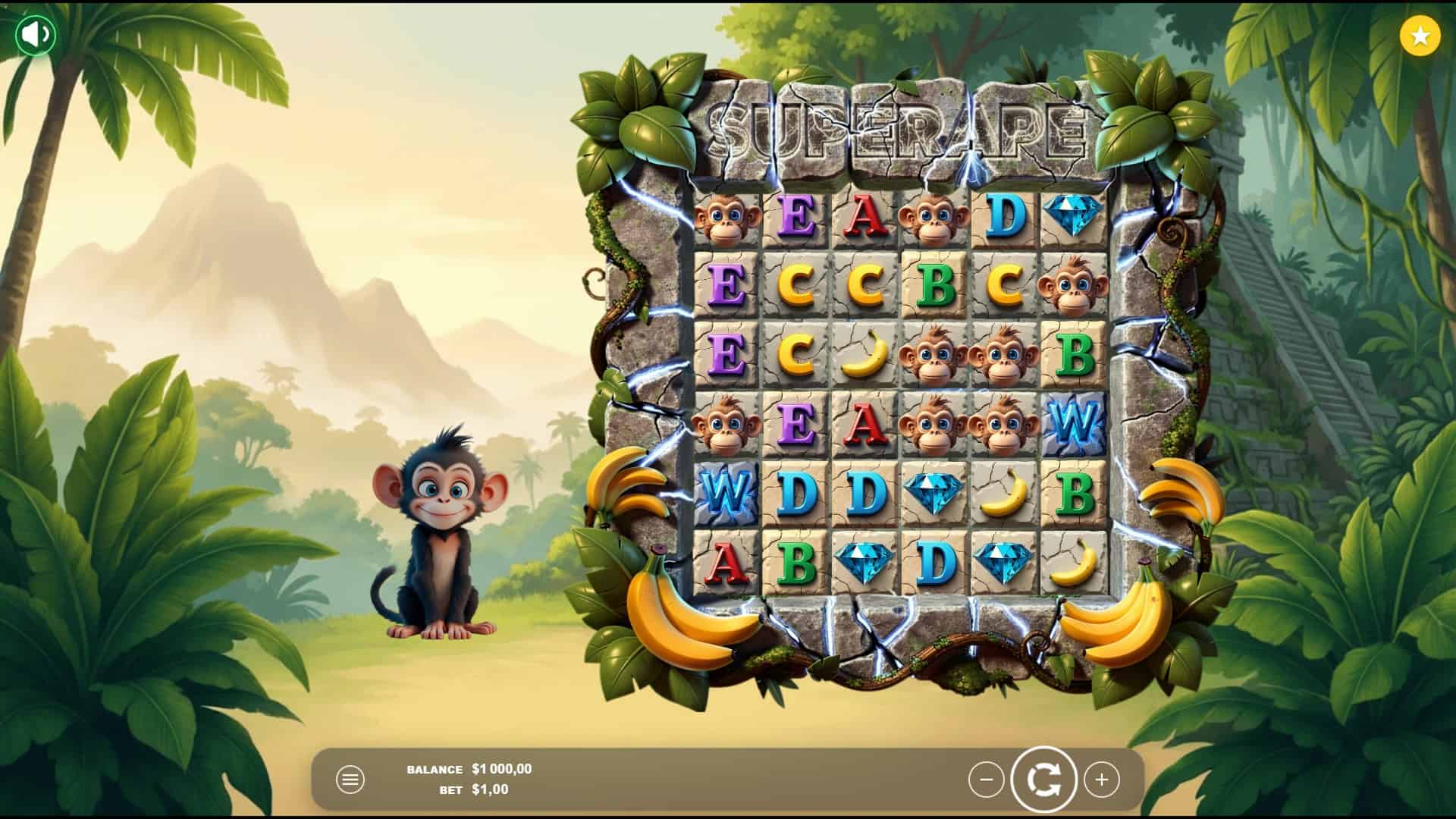 Super Ape slot gameplay reels