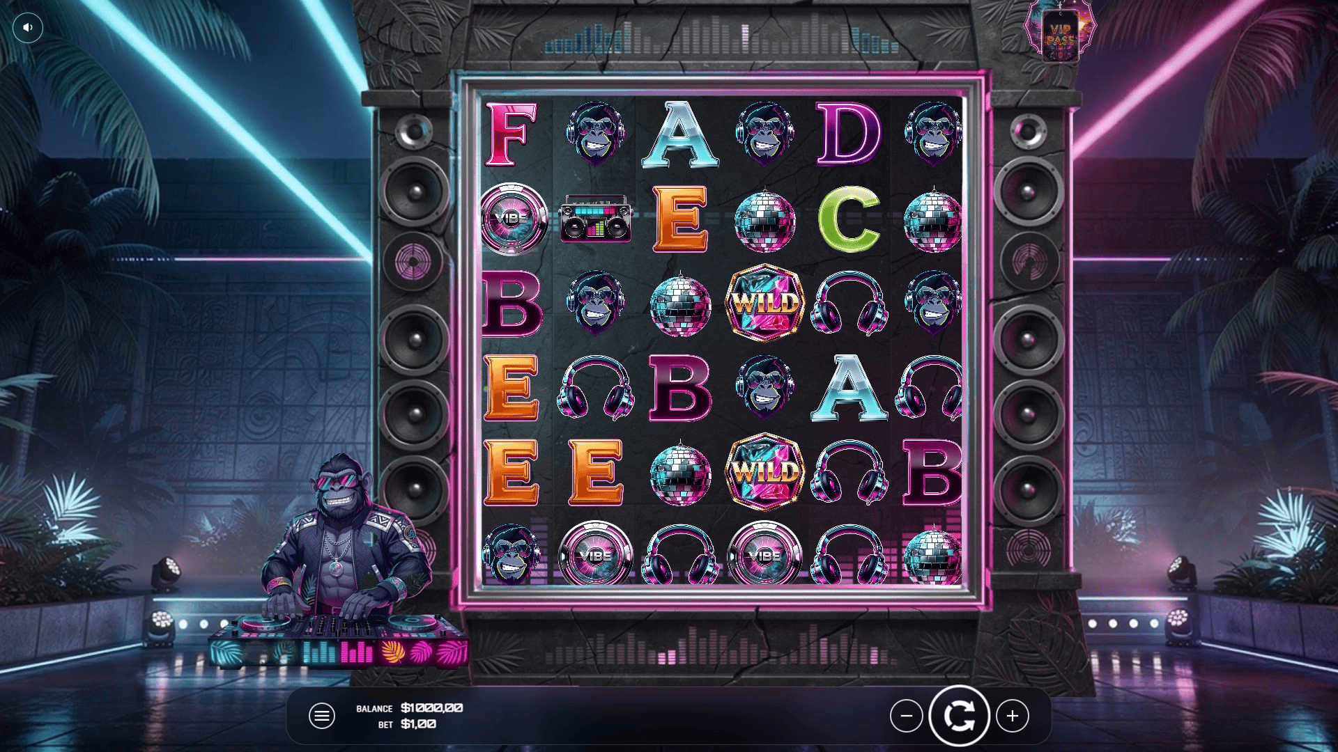 Vibe Ape slot gameplay reels