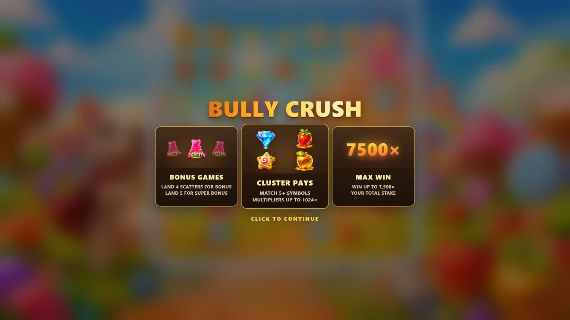Bully Crush slot intro screen