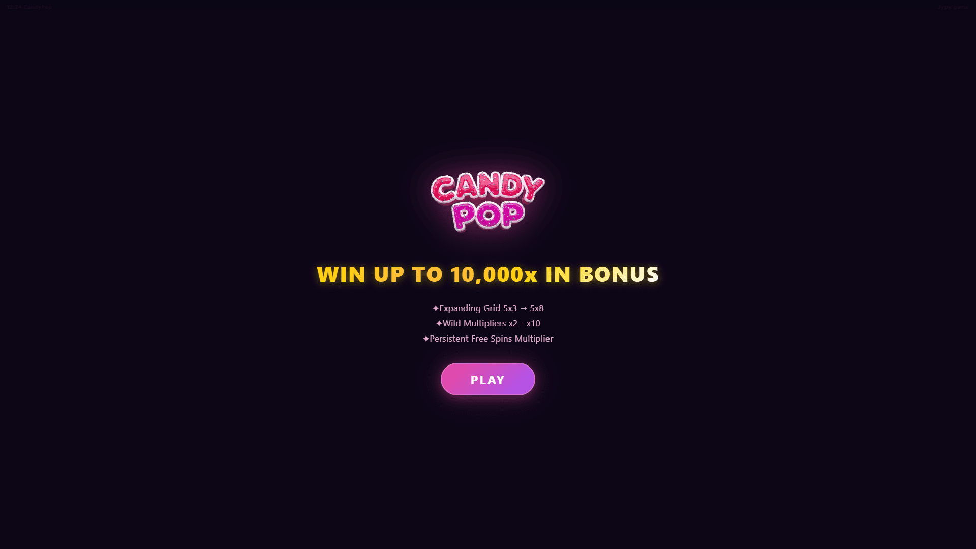 Candy Pop slot intro screen